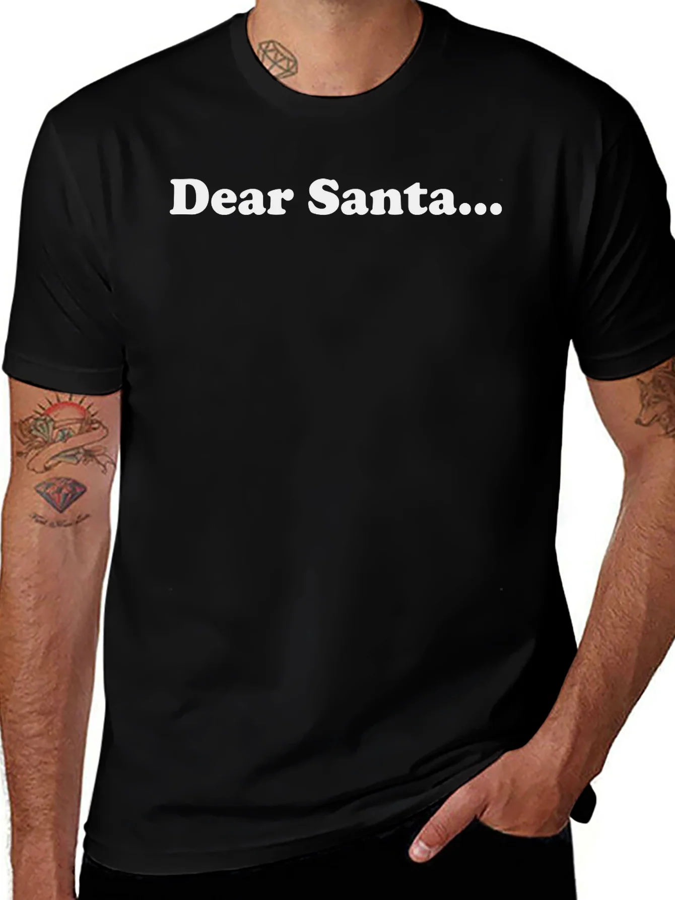 Rebbecca Dear Santa... Graphic T-Shirt - Black