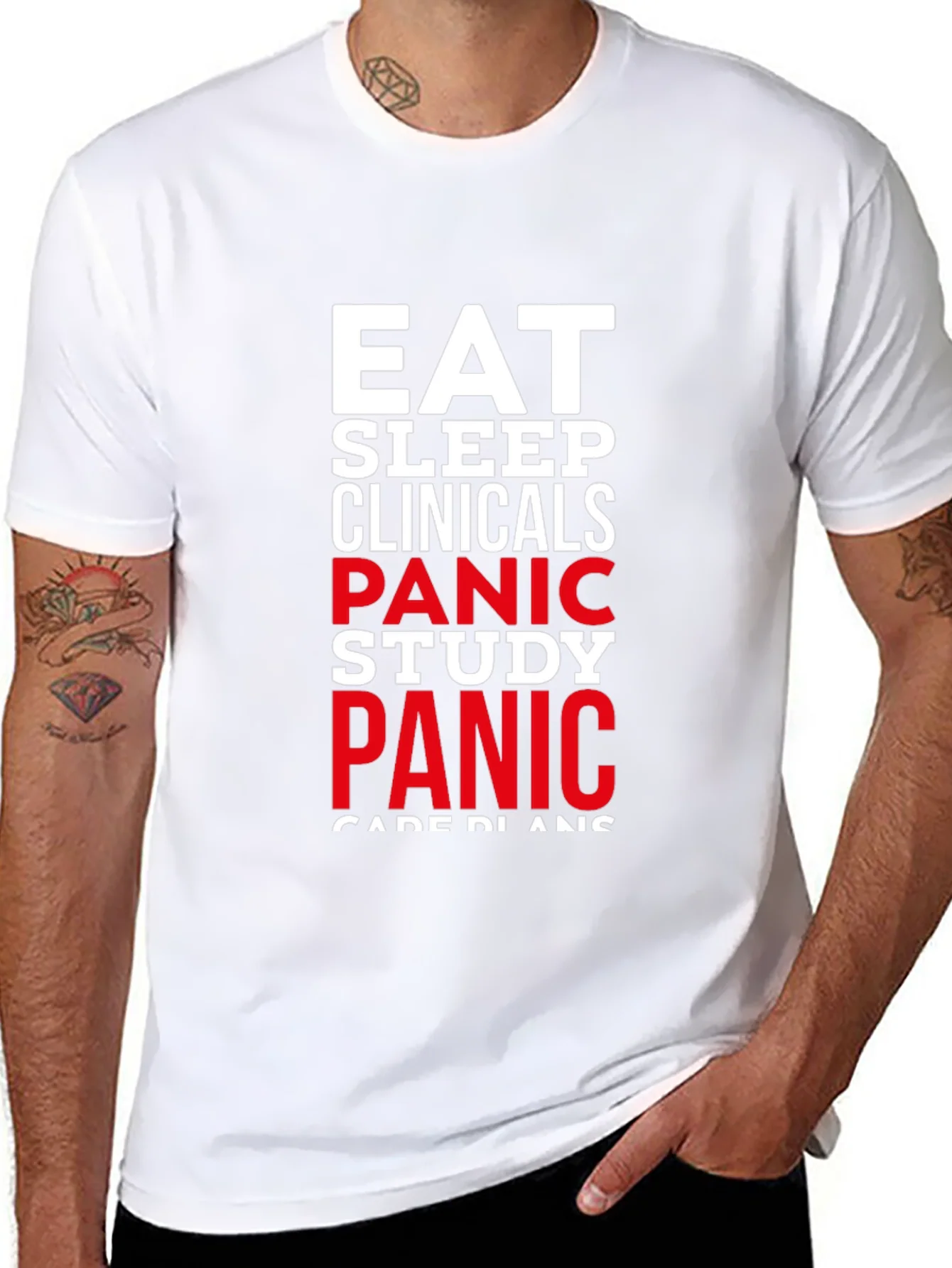 Camiseta Negra Eat Sleep Clinicals Panic Study