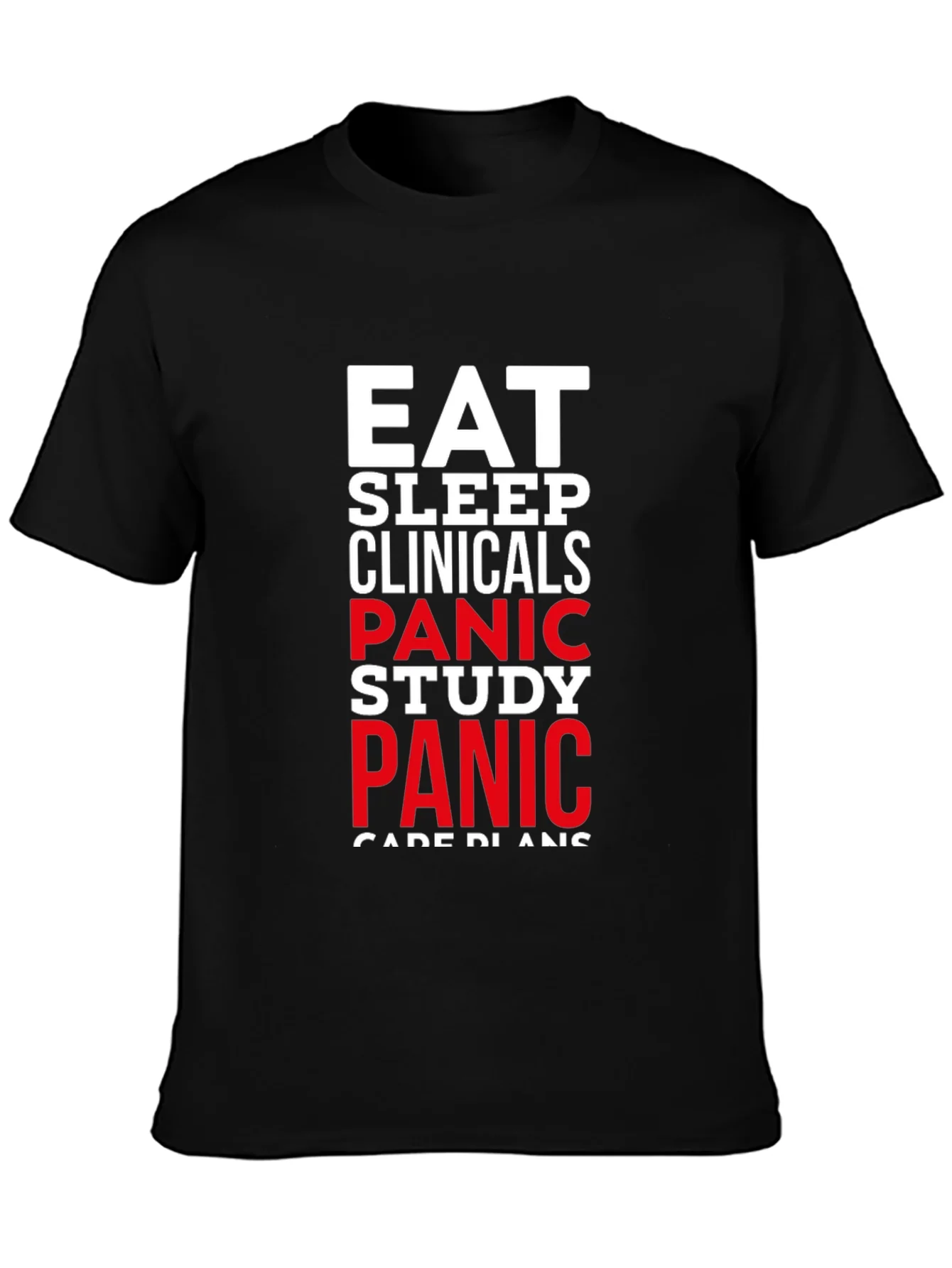 Camiseta Negra Eat Sleep Clinicals Panic Study
