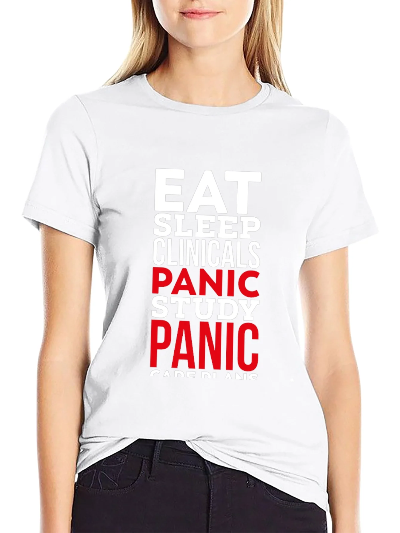 Camiseta Negra Eat Sleep Clinicals Panic Study