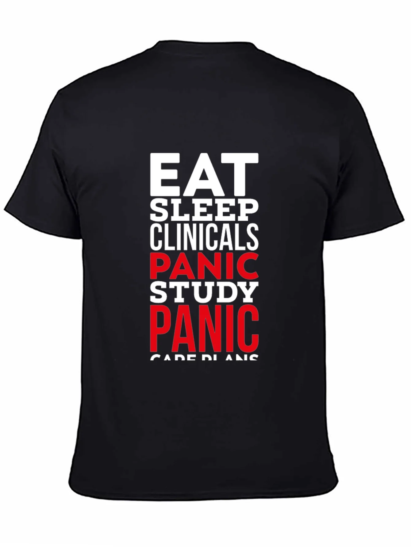 Camiseta Negra Eat Sleep Clinicals Panic Study