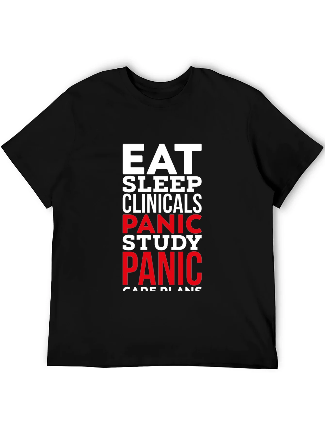 Camiseta Negra Eat Sleep Clinicals Panic Study