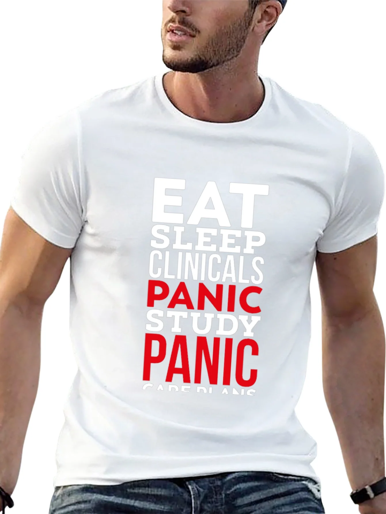 Camiseta Negra Eat Sleep Clinicals Panic Study
