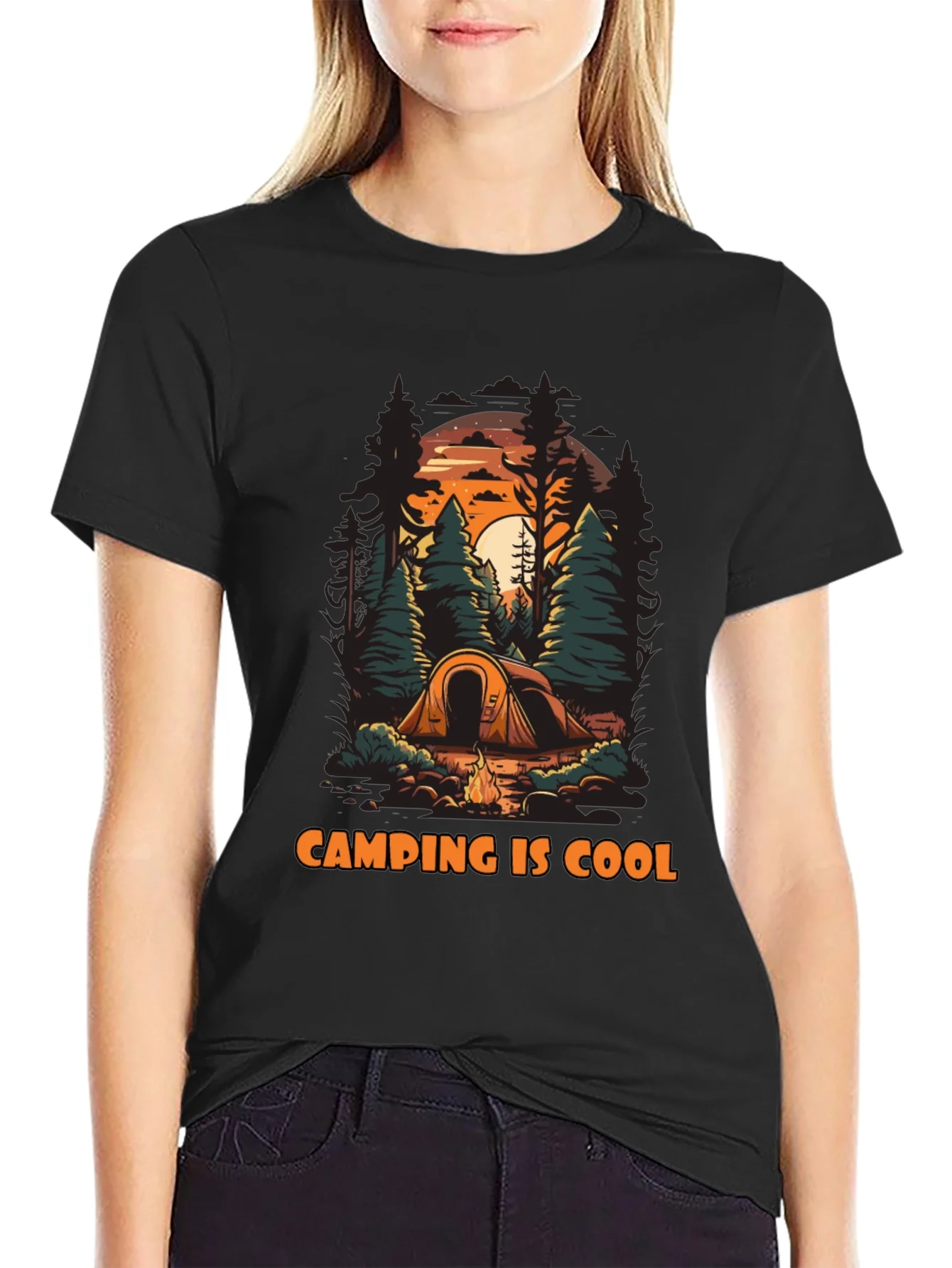 Rebbecca Camping Is Cool Graphic T-Shirt