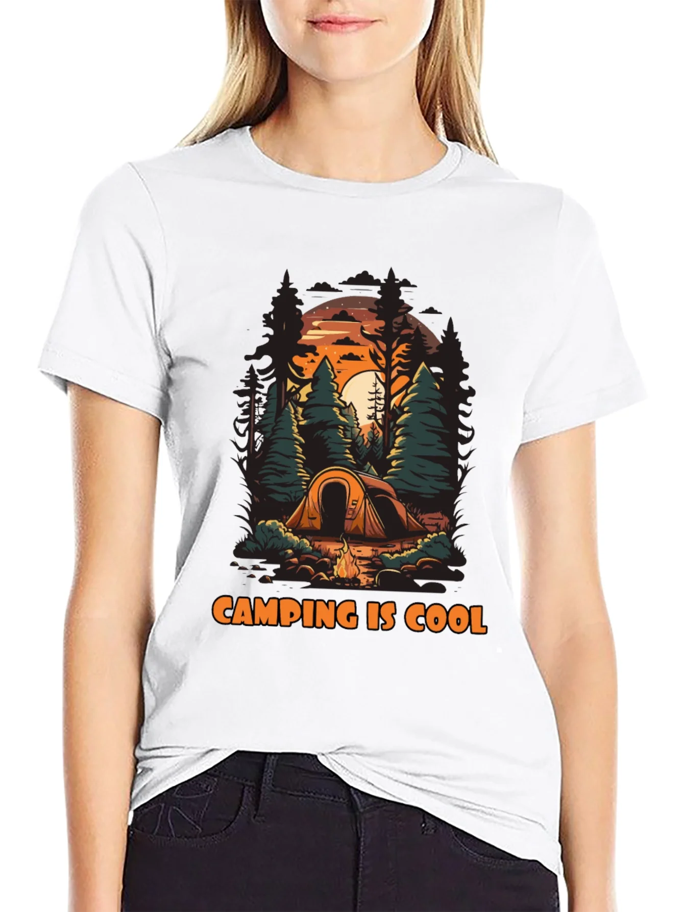 Rebbecca Camping Is Cool Graphic T-Shirt
