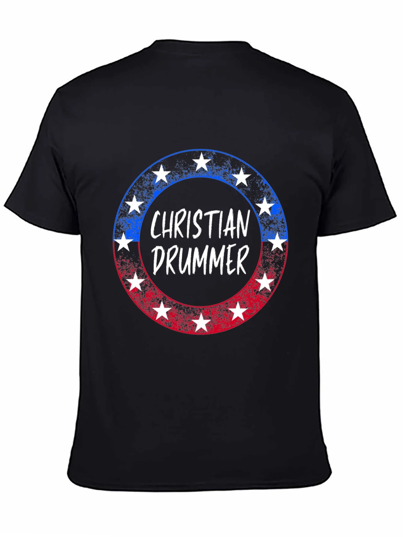 Camiseta Cristiana de Baterista con Dise?o Patri¨®tico