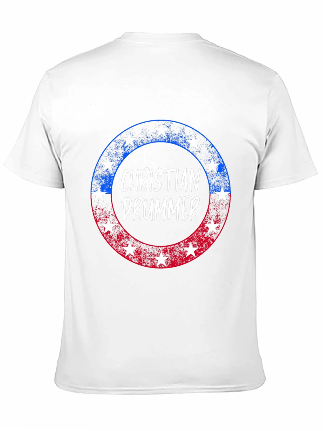 Camiseta Cristiana de Baterista con Dise?o Patri¨®tico