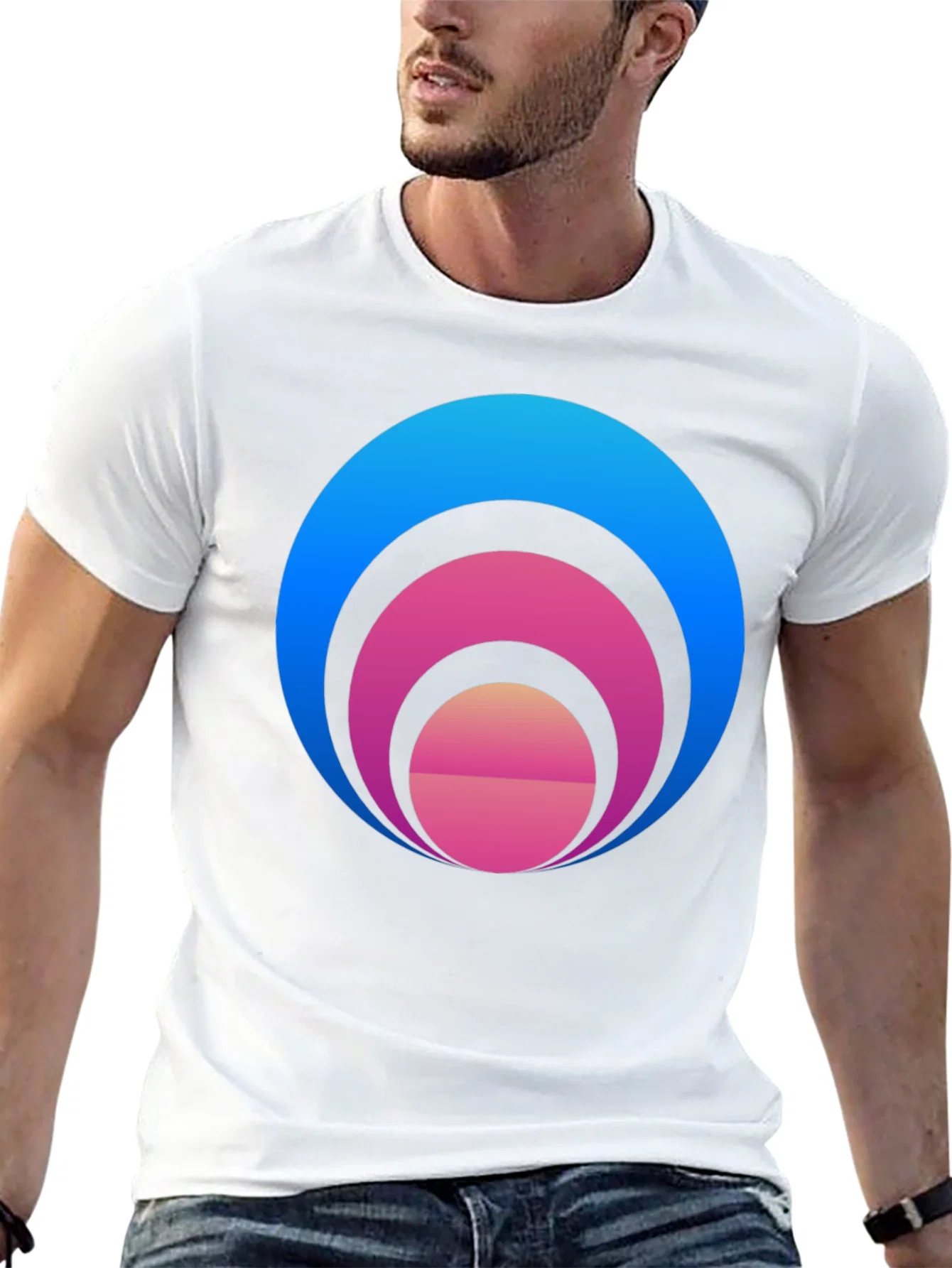 Rebbecca Gradient Circle Graphic T-Shirt - Stylish Casual Tee
