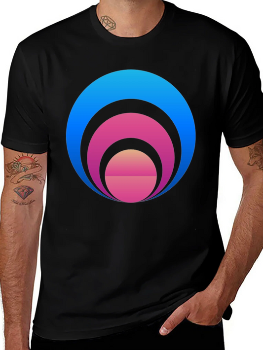 Rebbecca Gradient Circle Graphic T-Shirt - Stylish Casual Tee