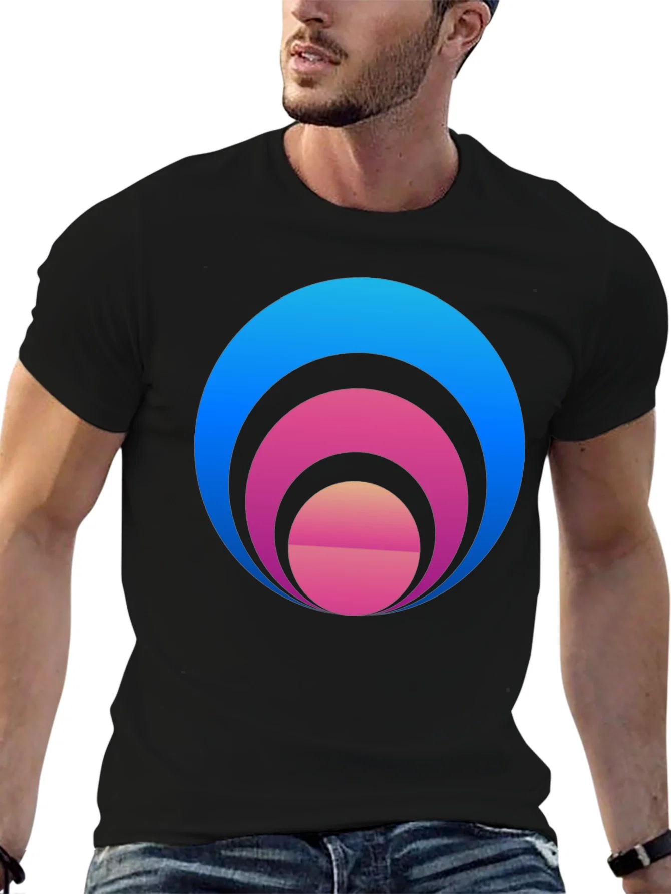 Rebbecca Gradient Circle Graphic T-Shirt - Stylish Casual Tee