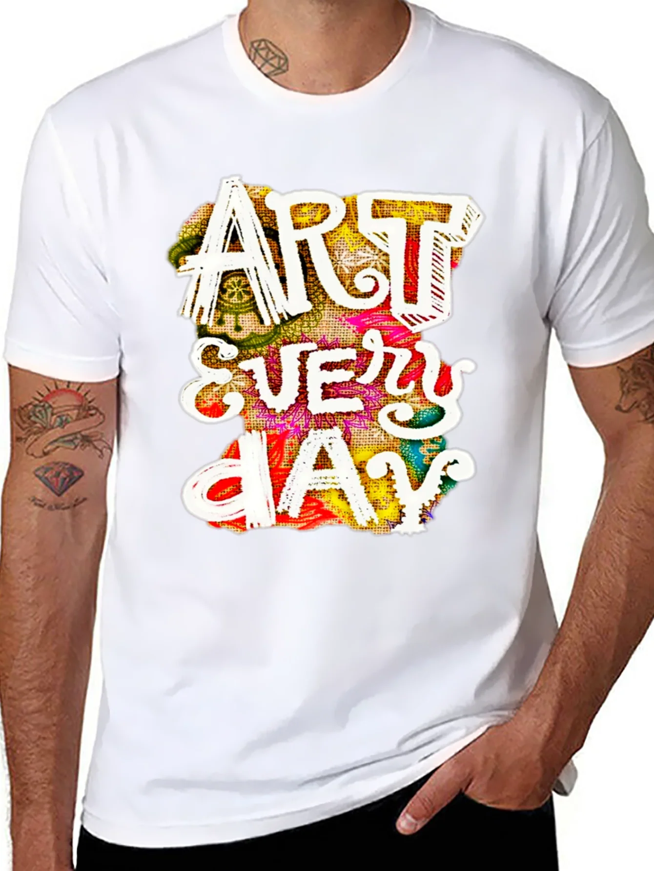 Camiseta Negra Art Every Day ¨²nica