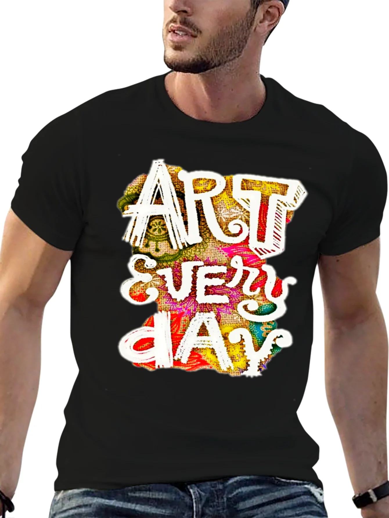 Camiseta Negra Art Every Day ¨²nica
