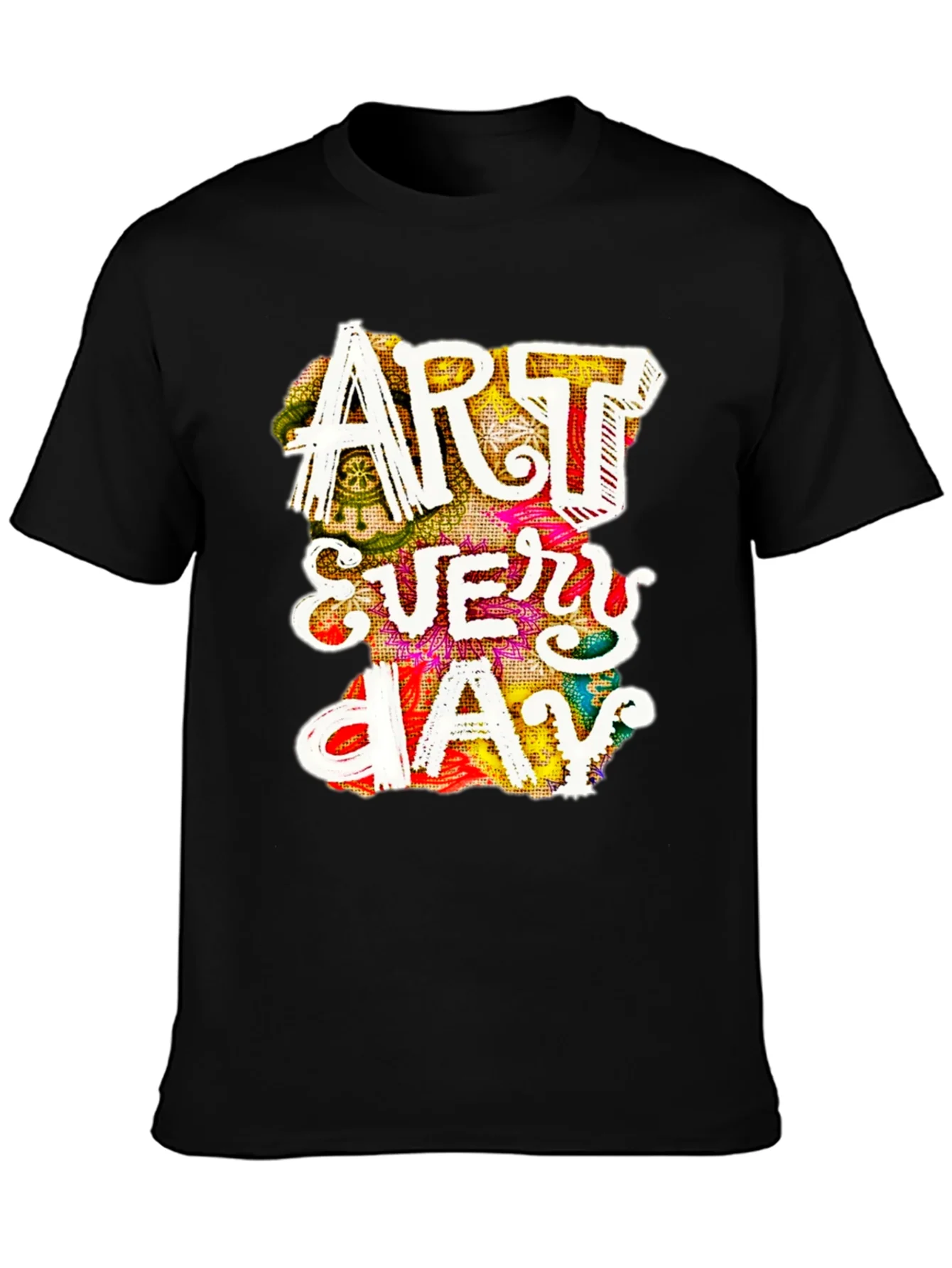 Camiseta Negra Art Every Day ¨²nica
