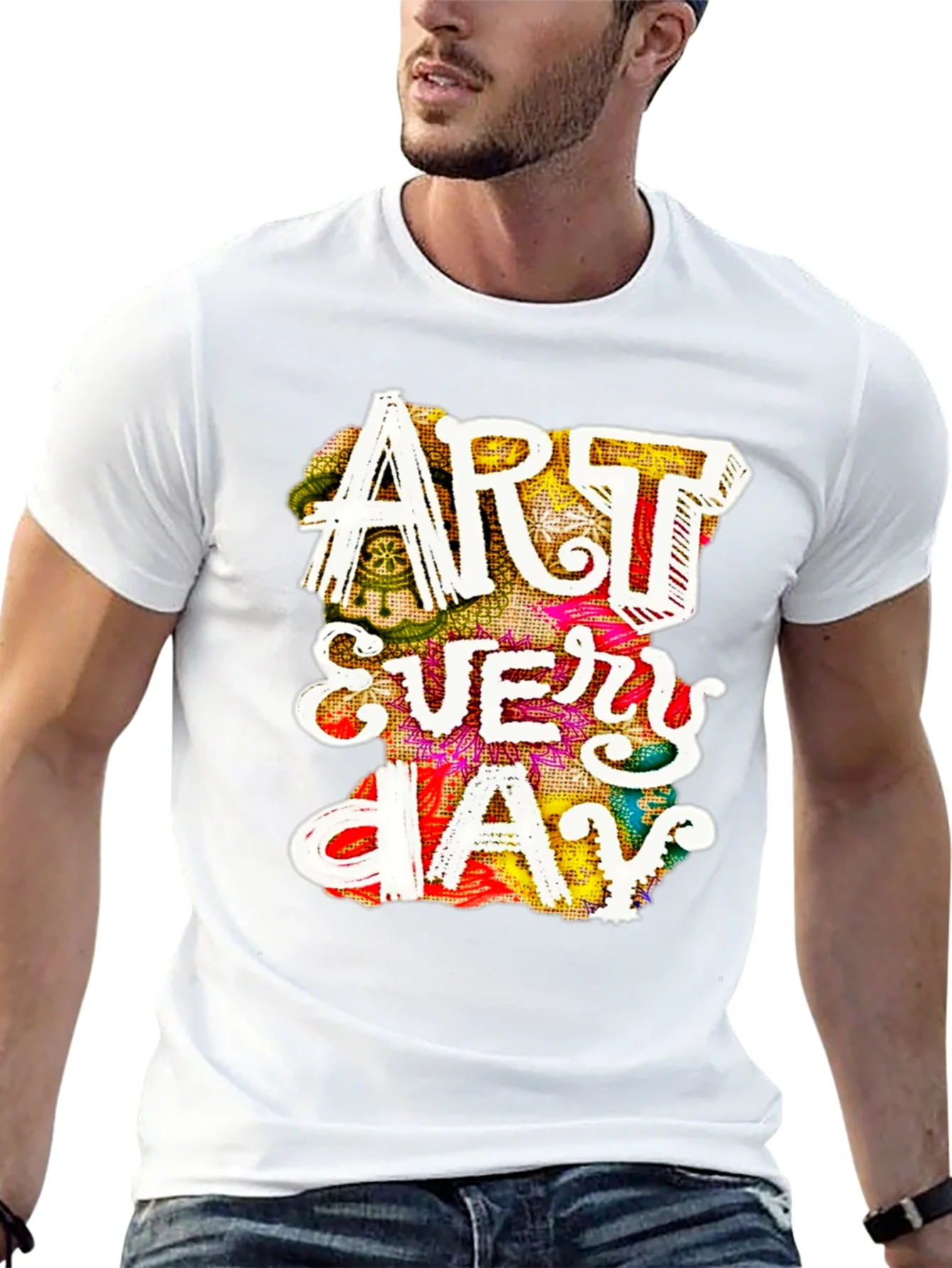 Camiseta Negra Art Every Day ¨²nica