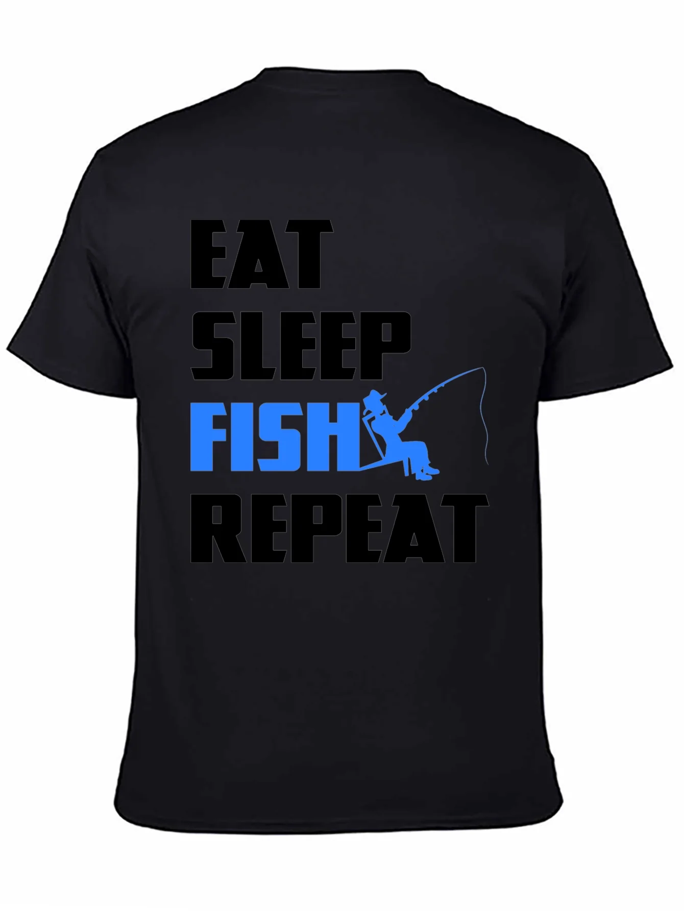 Camiseta Hombre: Come Duerme Pesca Repite - Dise?o ¨²nico