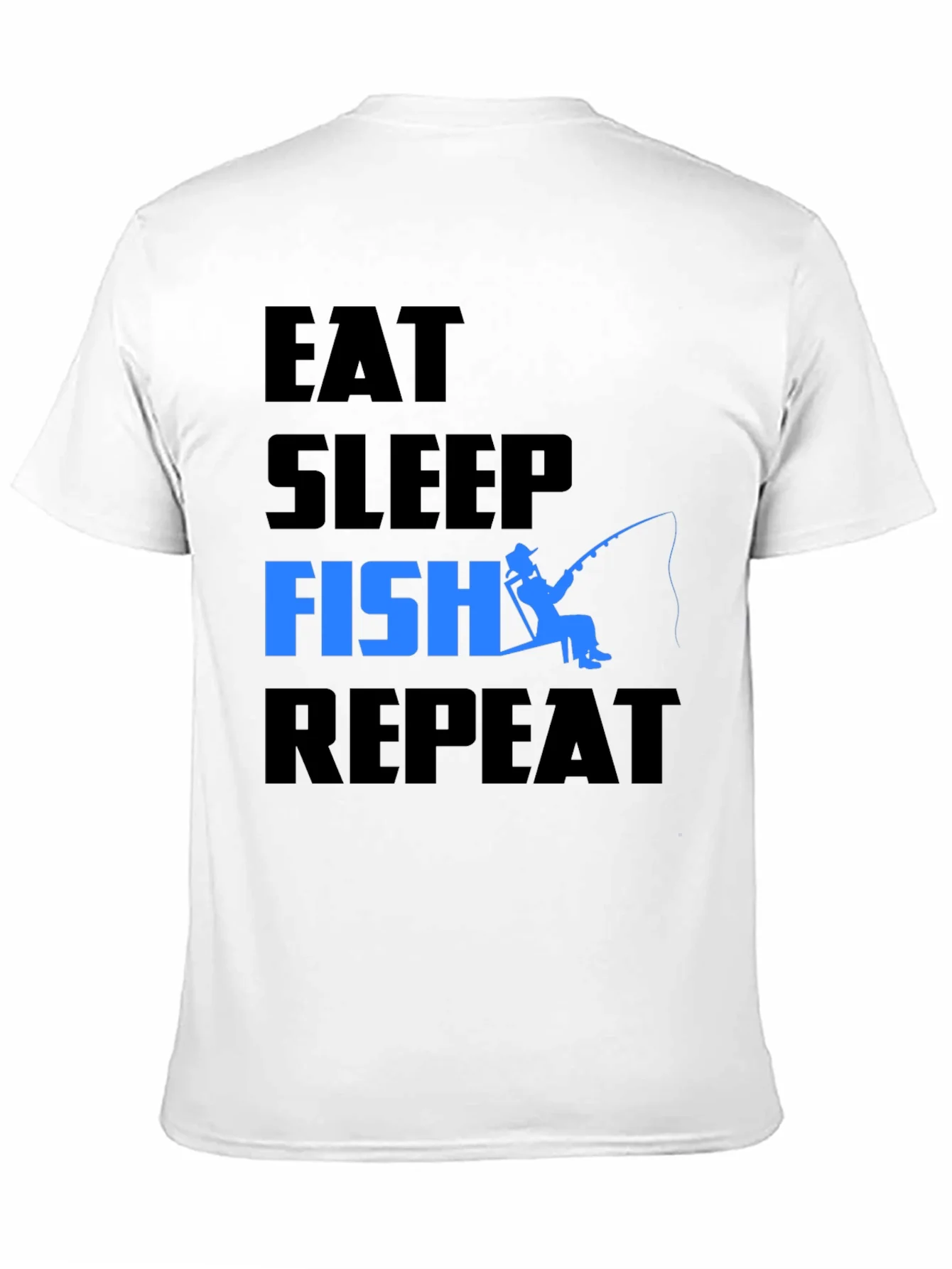 Camiseta Hombre: Come Duerme Pesca Repite - Dise?o ¨²nico