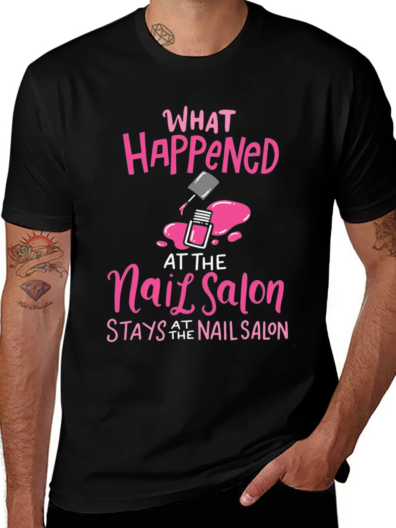 Rebbecca Nail Salon Secret T-Shirt - Pink Graphic Tee
