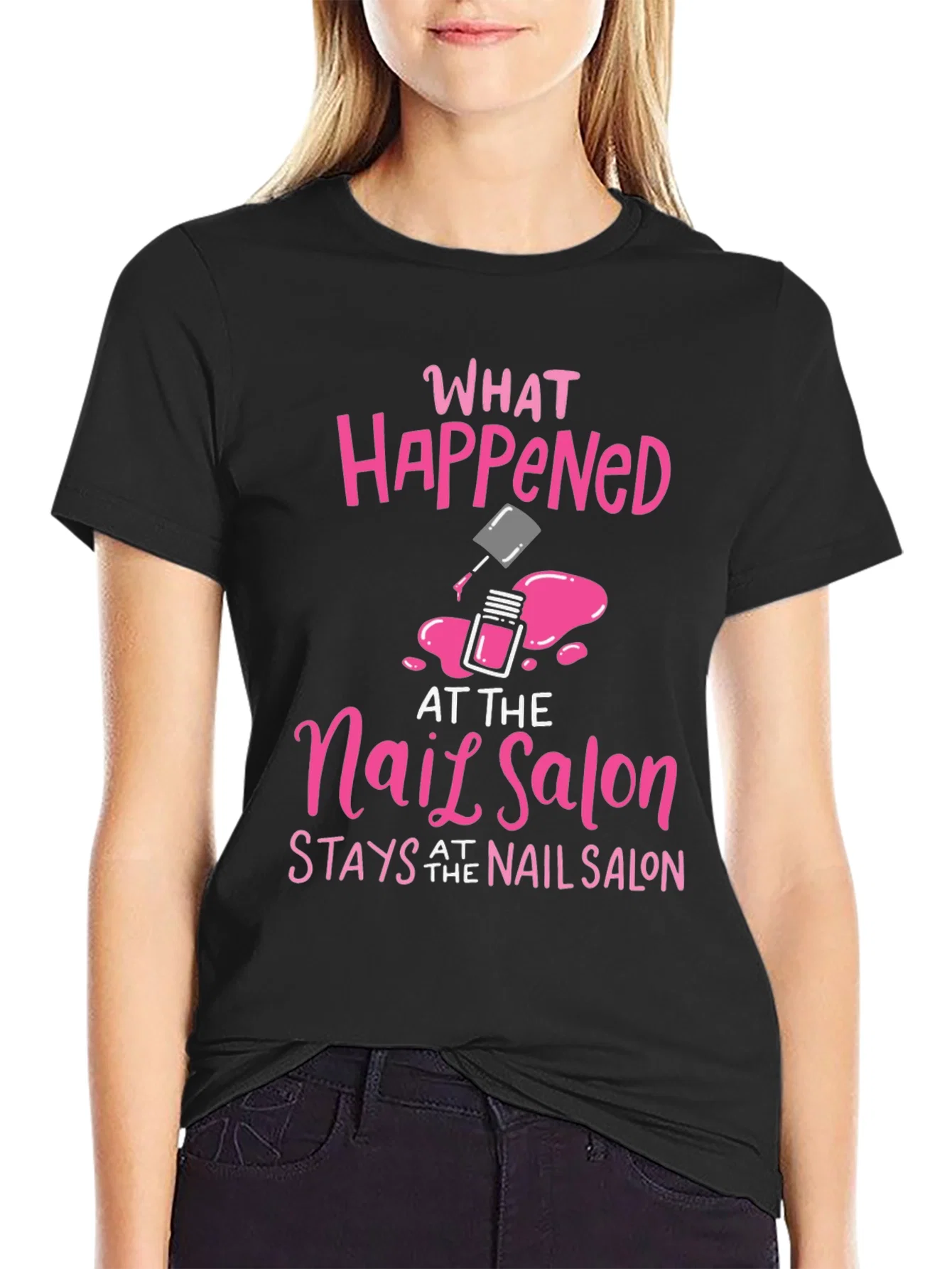 Rebbecca Nail Salon Secret T-Shirt - Pink Graphic Tee