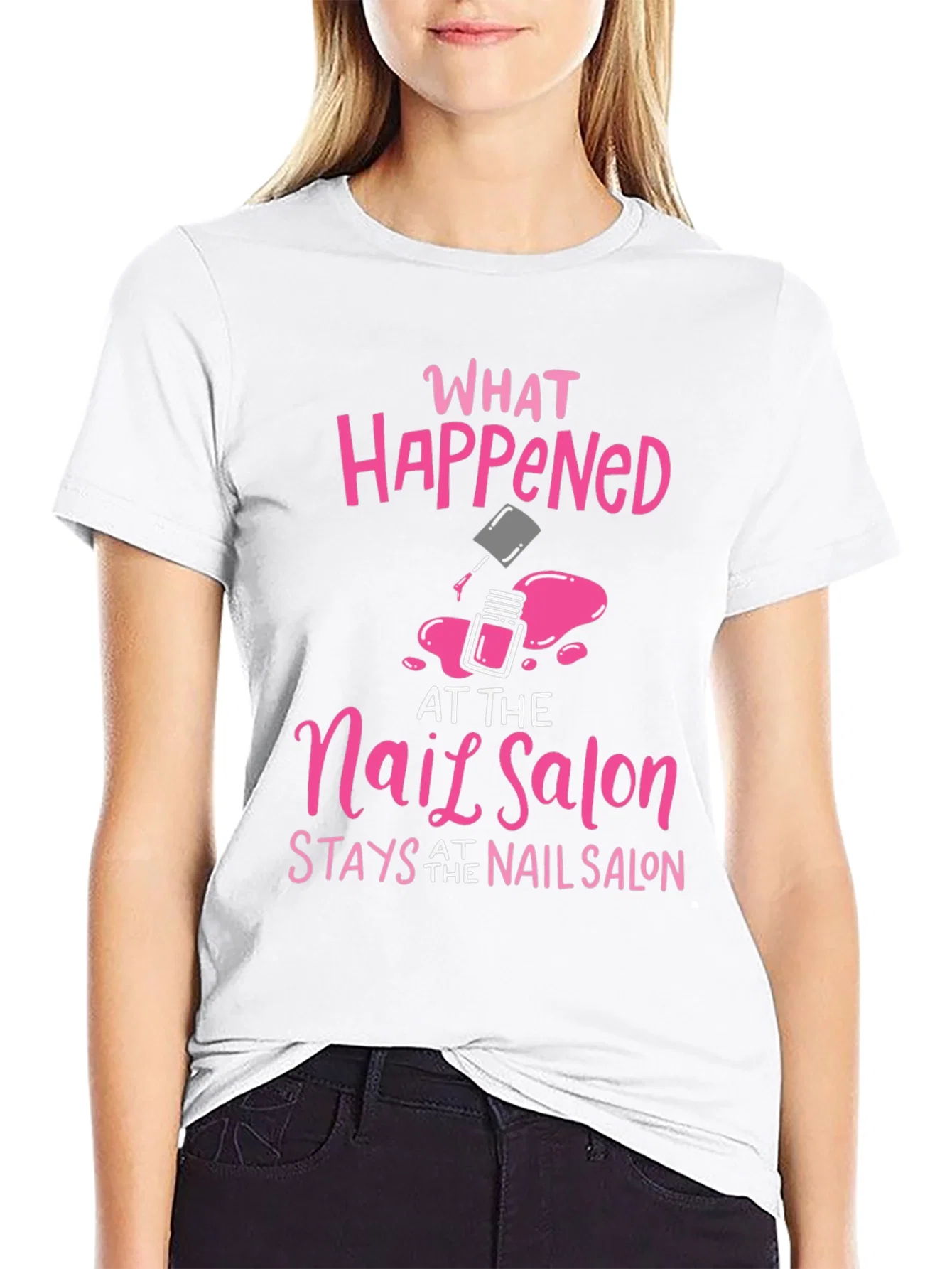 Rebbecca Nail Salon Secret T-Shirt - Pink Graphic Tee