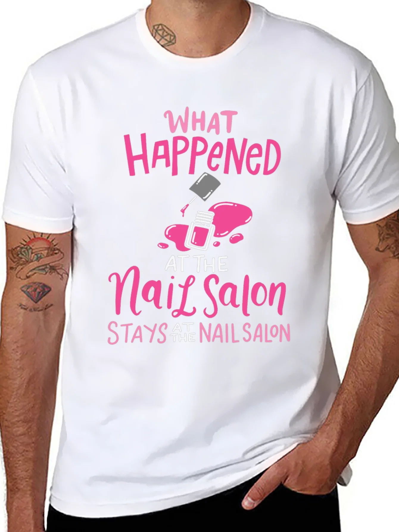Rebbecca Nail Salon Secret T-Shirt - Pink Graphic Tee