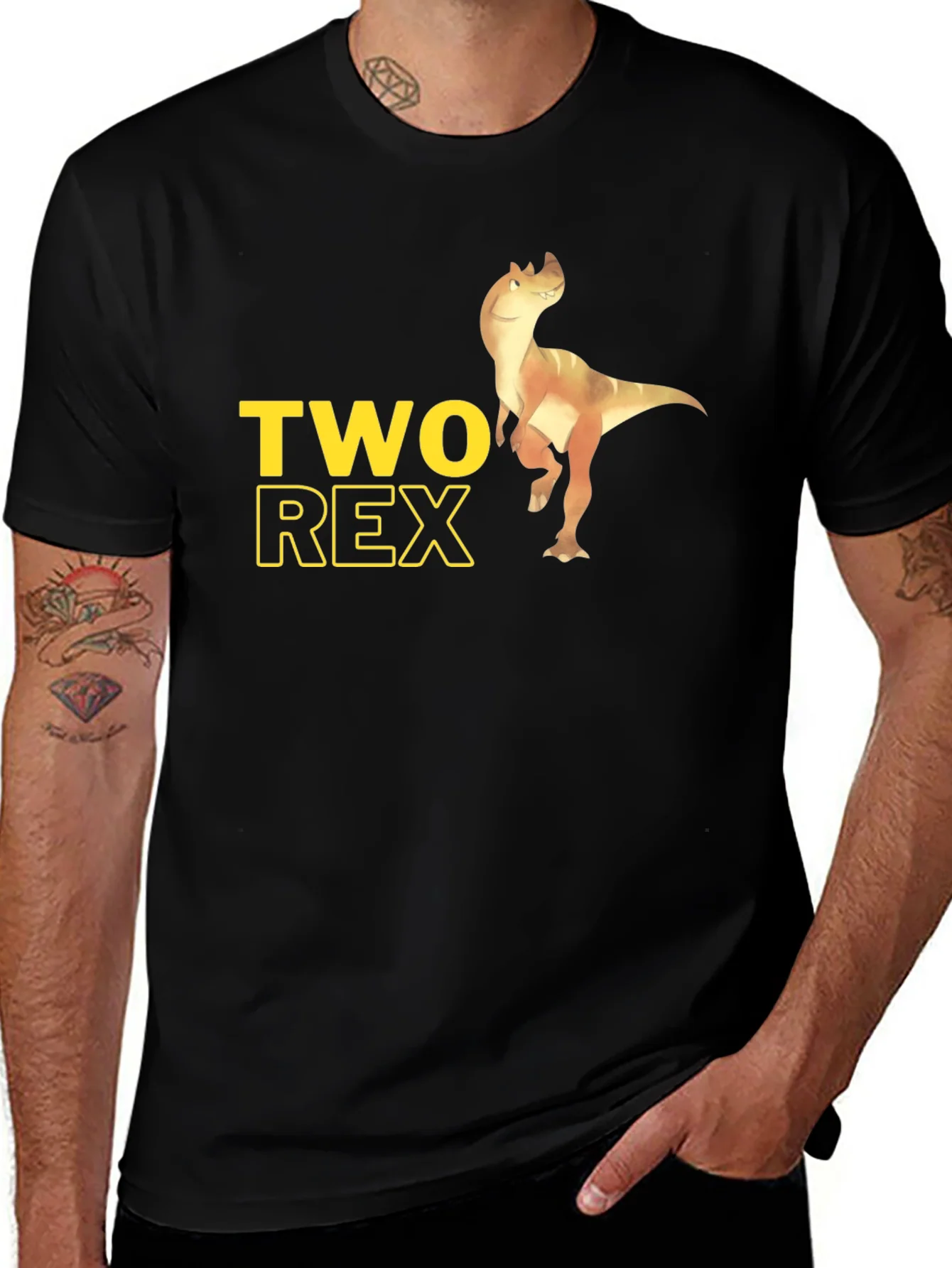 Camiseta Negra Two Rex para Hombre