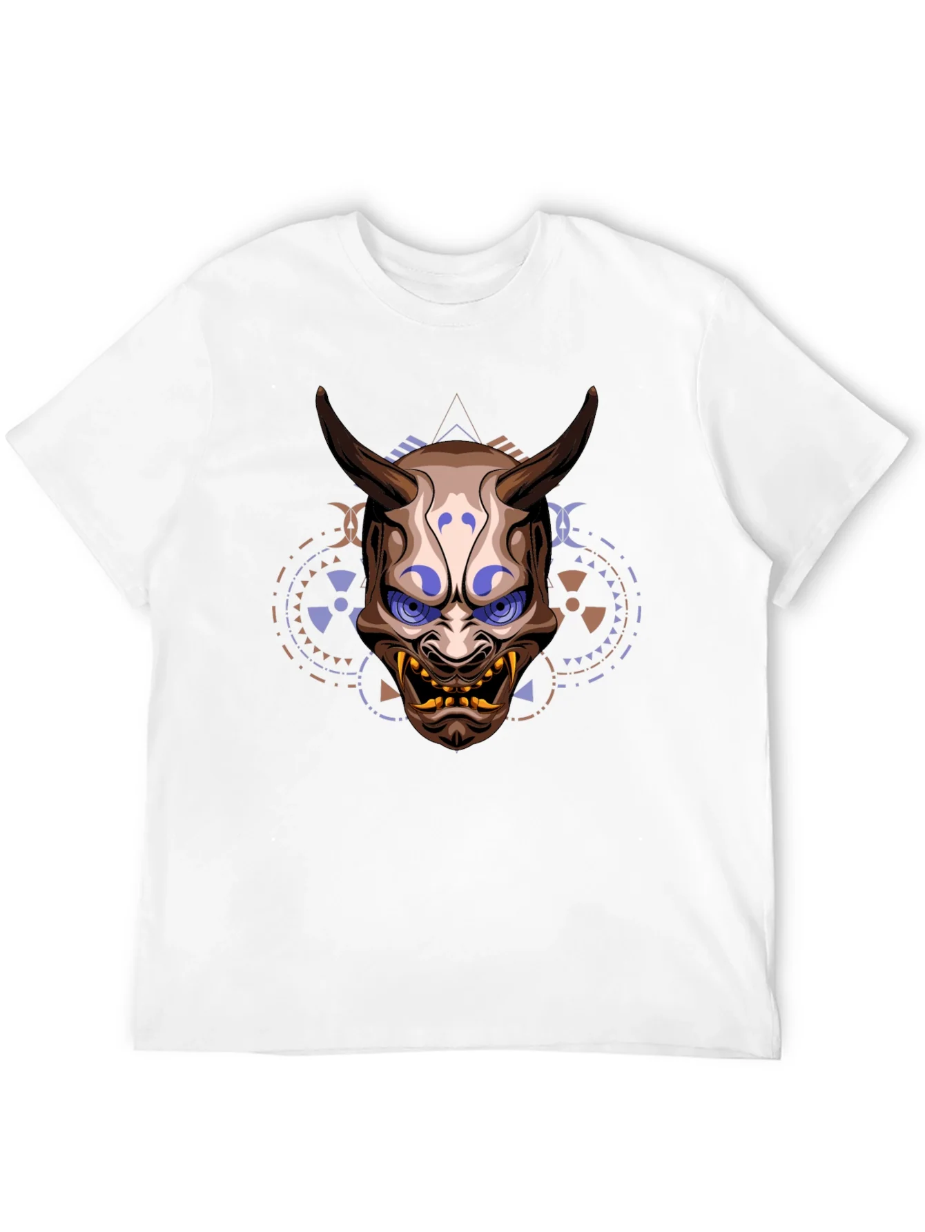 Camiseta Negra Estampada con M¨¢scara Oni
