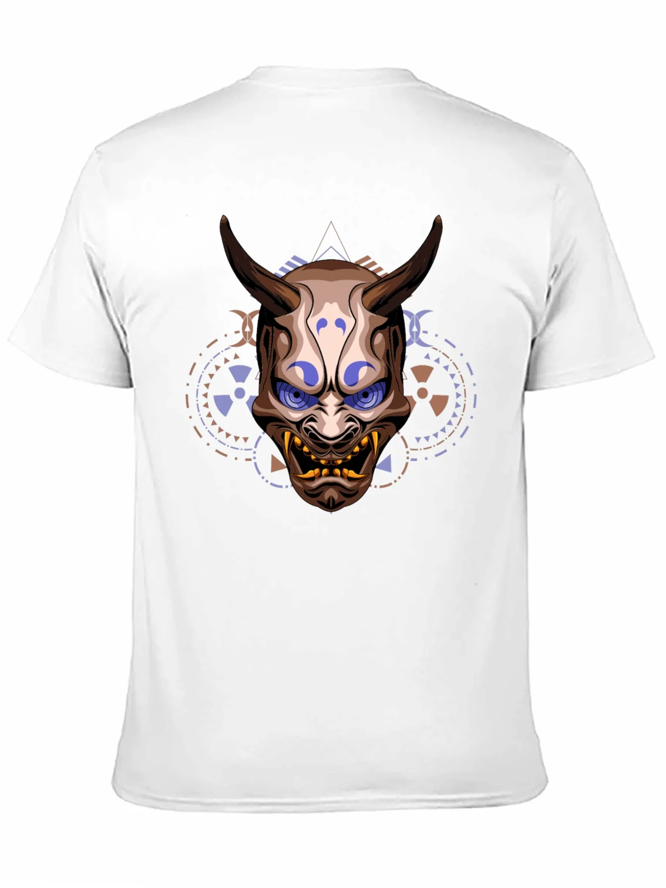 Camiseta Negra Estampada con M¨¢scara Oni