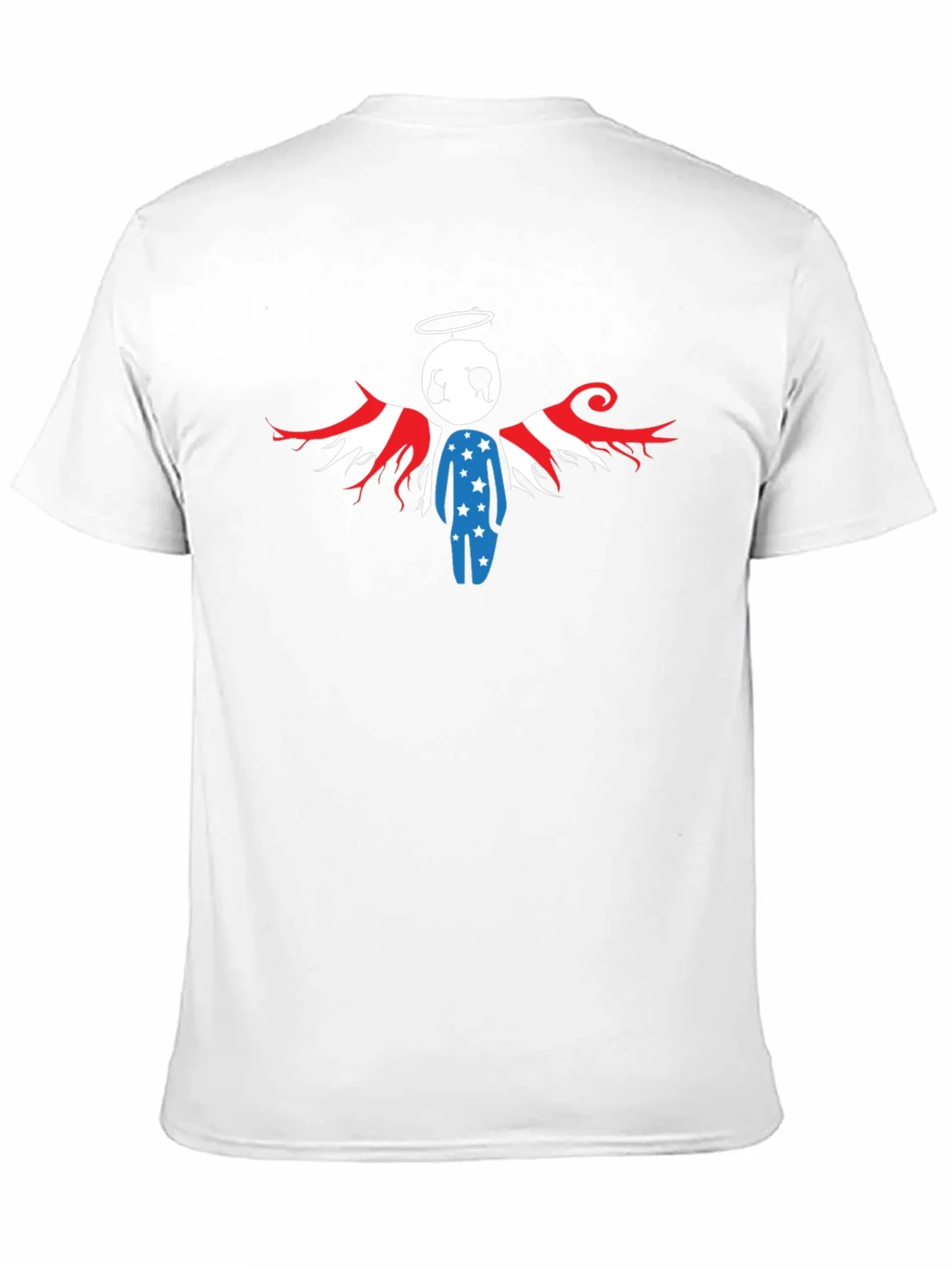 Camiseta Negra con Dise?o Angelical Patri¨®tico