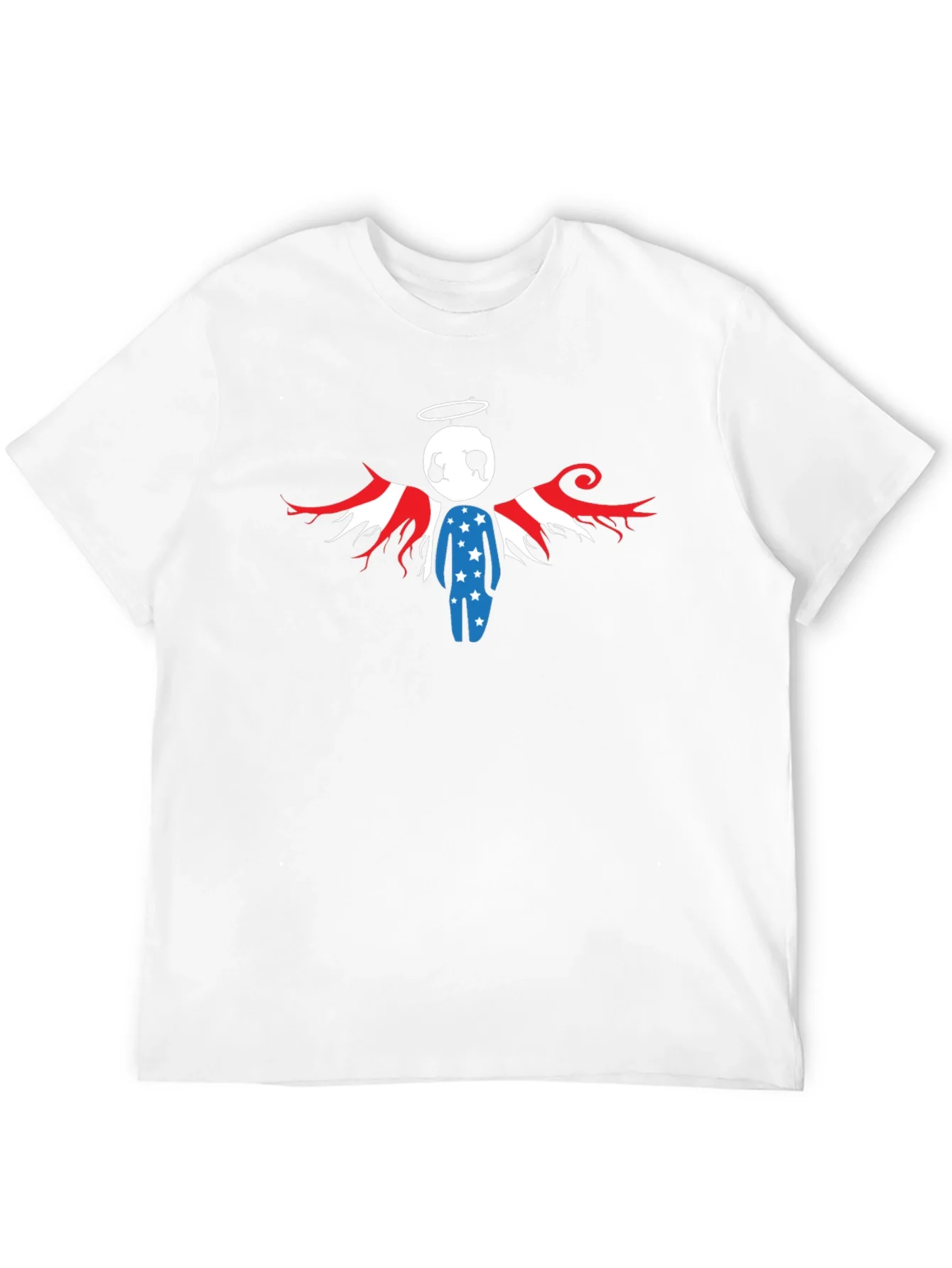 Camiseta Negra con Dise?o Angelical Patri¨®tico