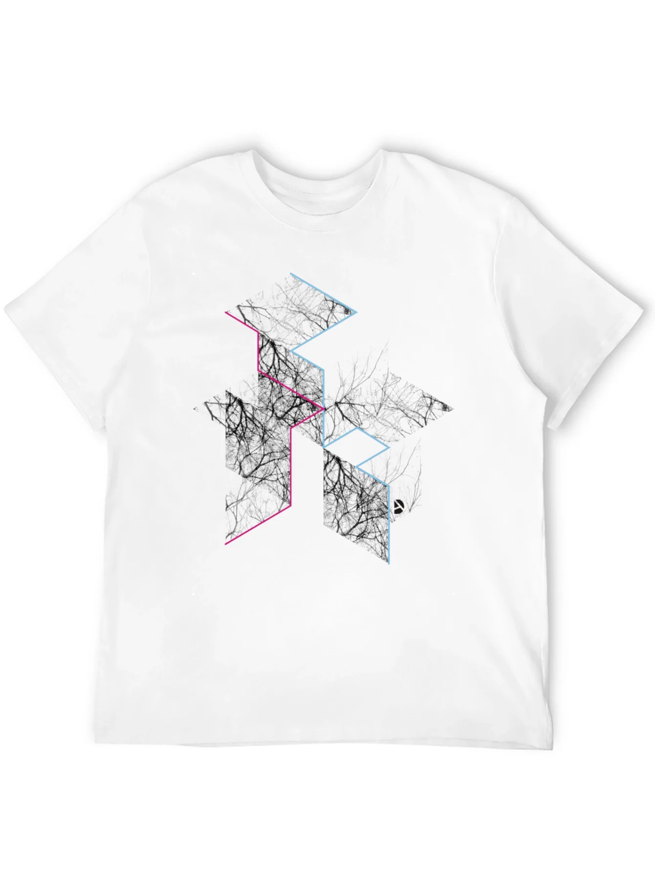 Camiseta Negra Dise?o Abstracto L¨ªneas