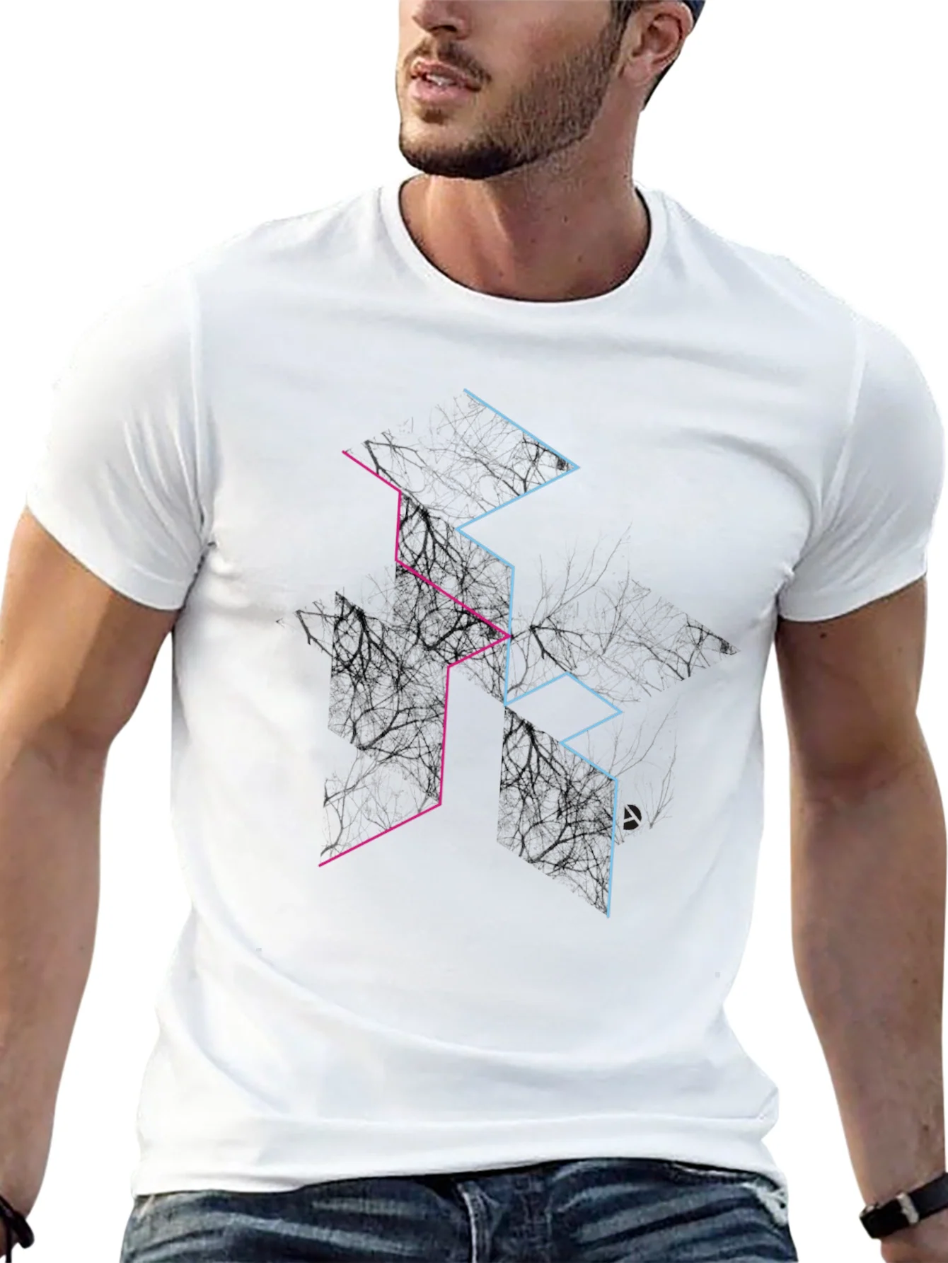Camiseta Negra Dise?o Abstracto L¨ªneas