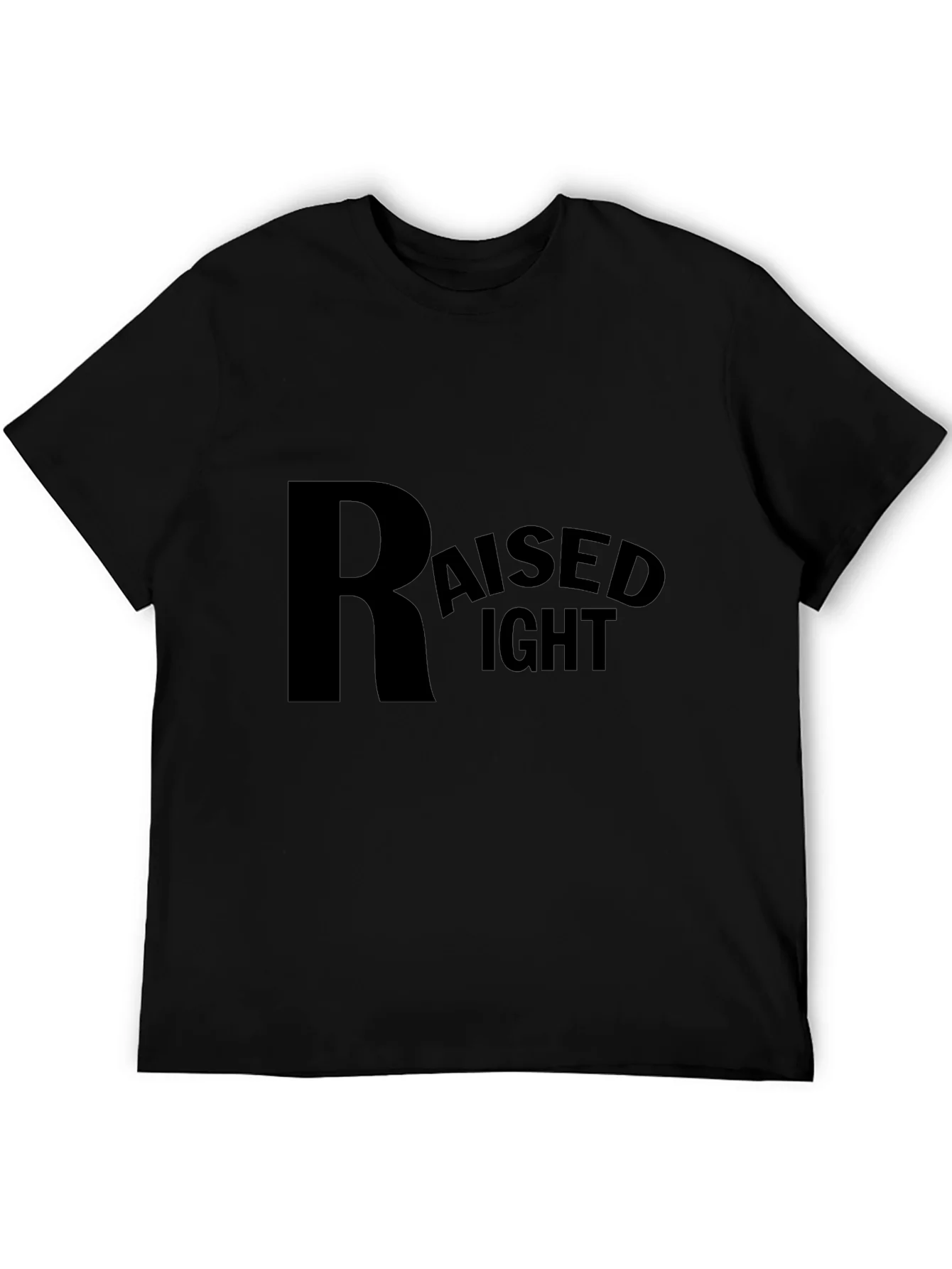Camiseta Negra Raised Right - Estilo Casual