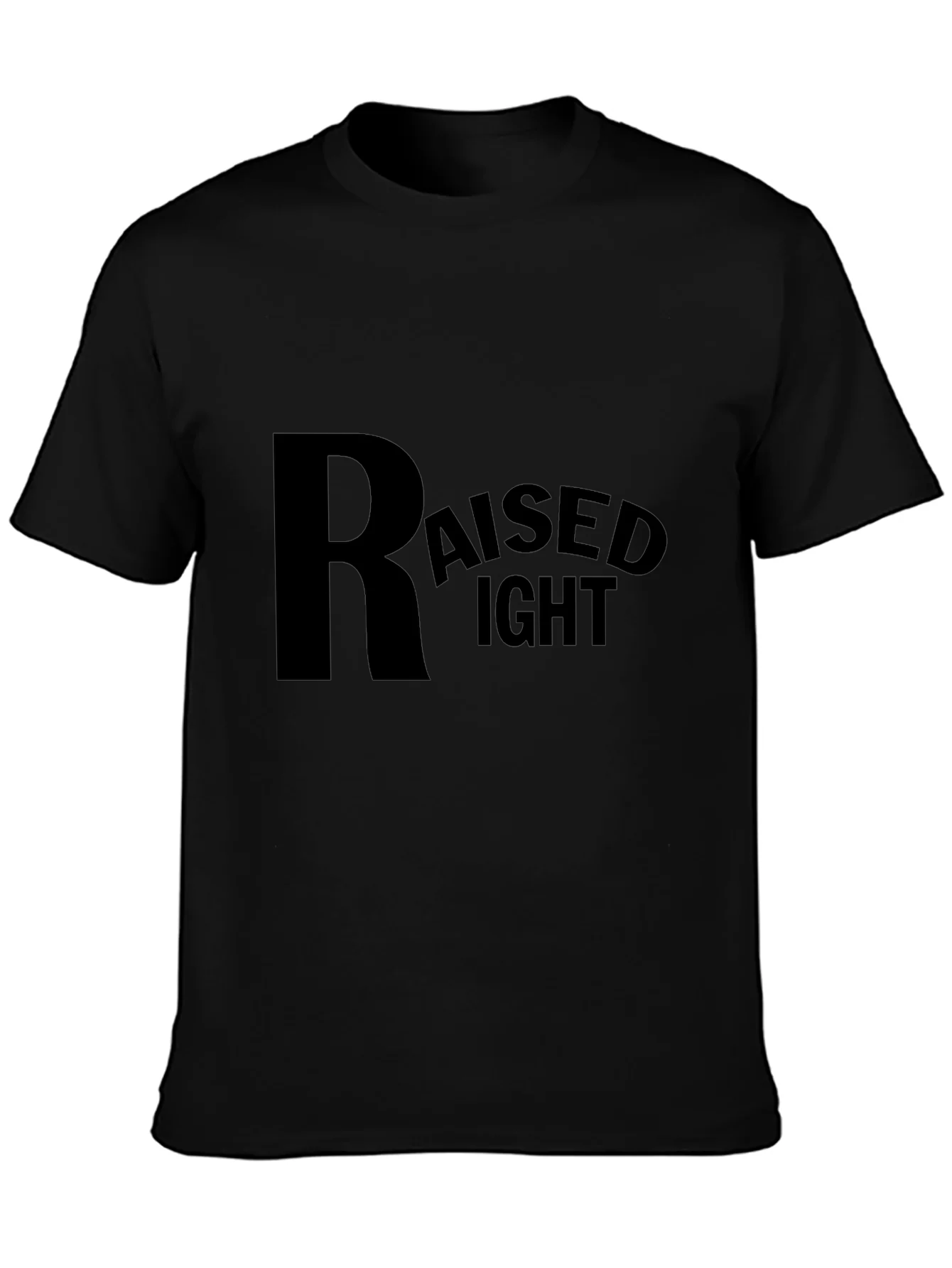 Camiseta Negra Raised Right - Estilo Casual
