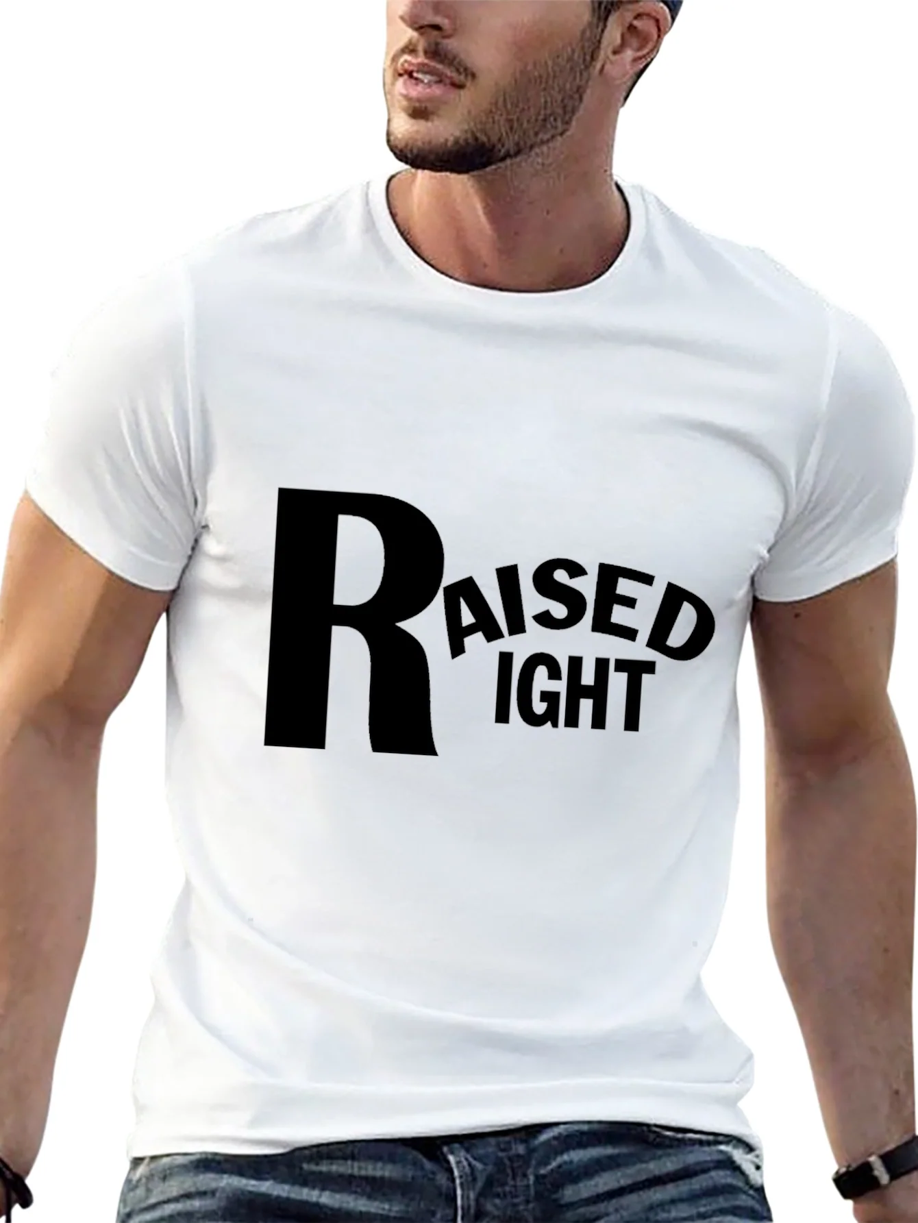 Camiseta Negra Raised Right - Estilo Casual