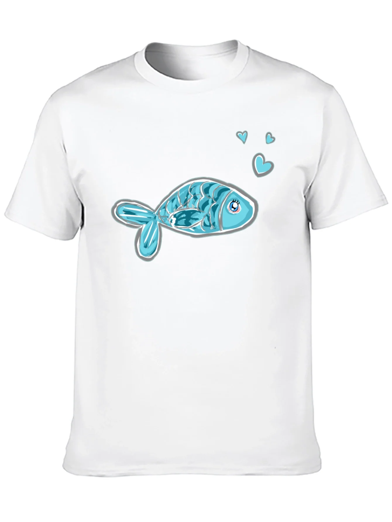 Rebbecca Cute Fish Graphic Tee - Black Casual Shirt