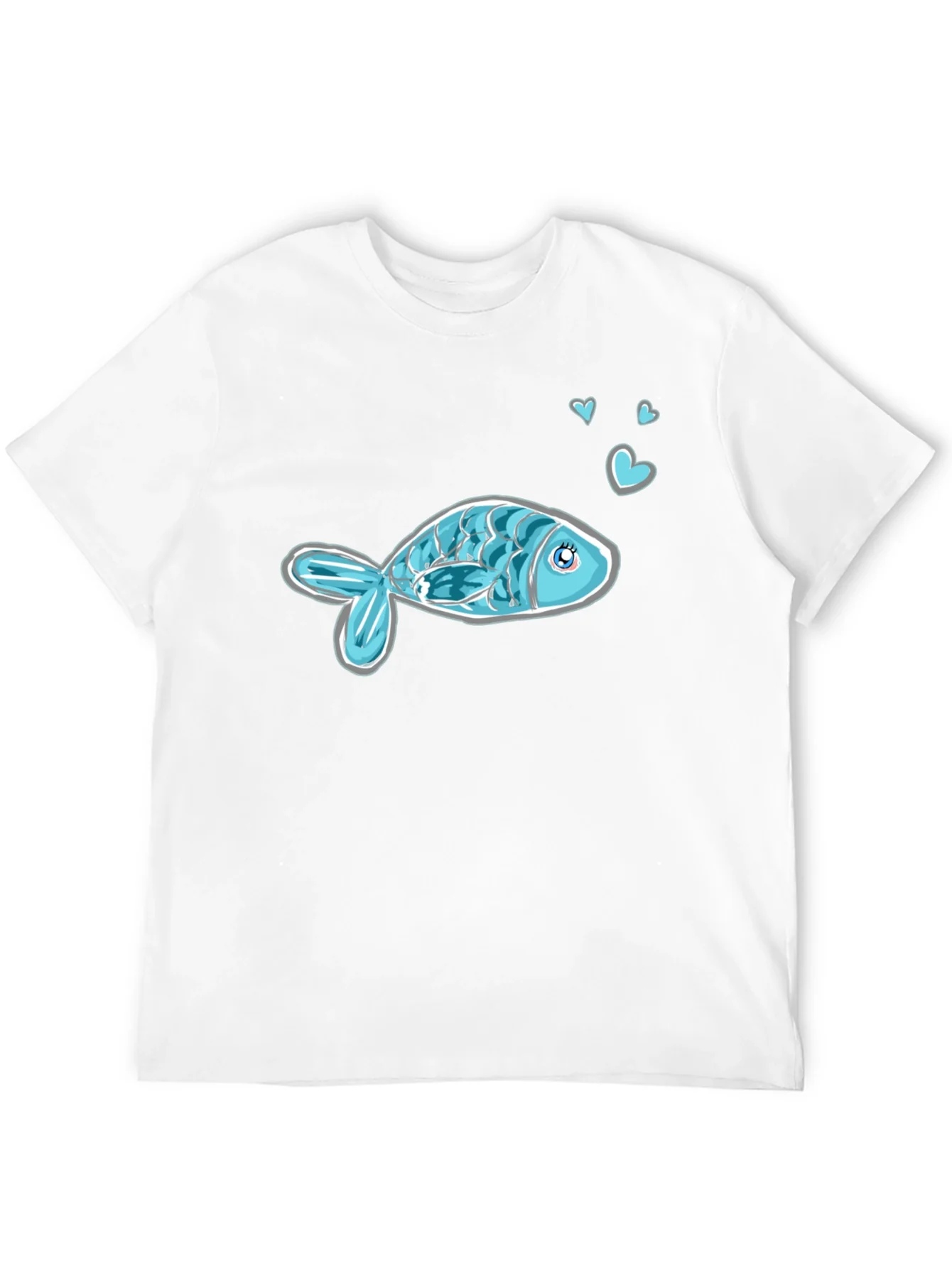 Rebbecca Cute Fish Graphic Tee - Black Casual Shirt
