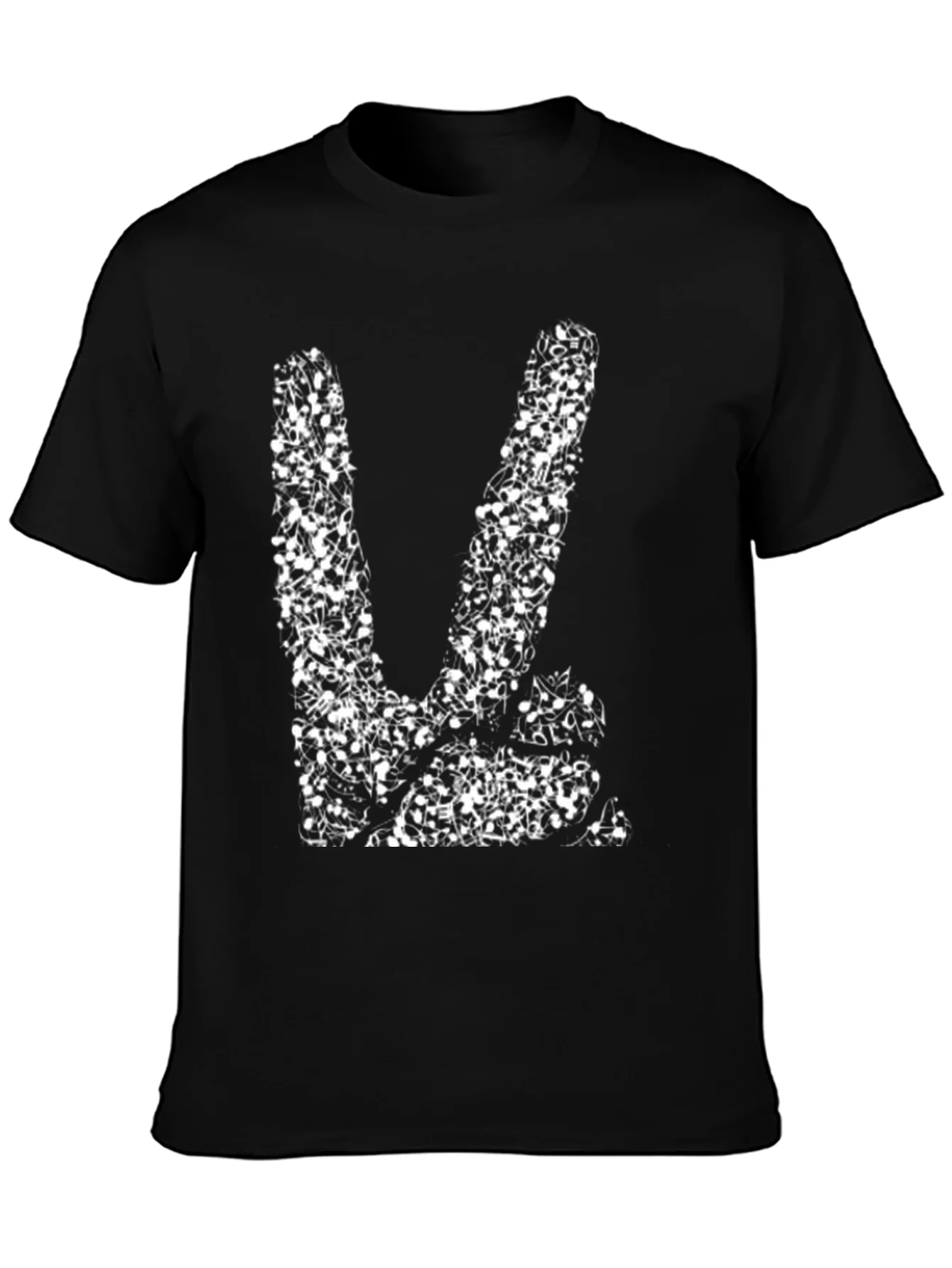 Rebbecca Music Note Peace Sign Graphic Tee
