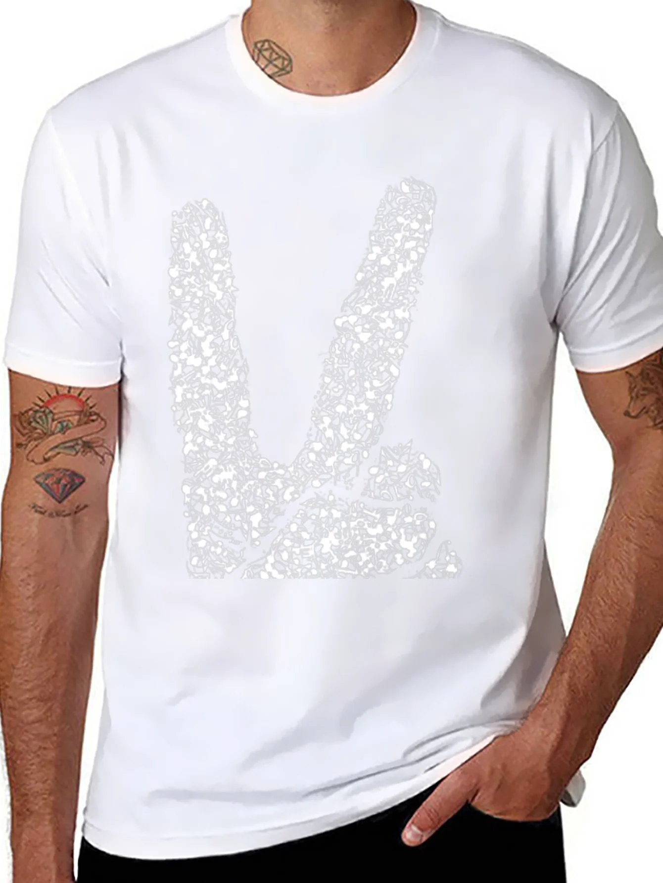 Rebbecca Music Note Peace Sign Graphic Tee