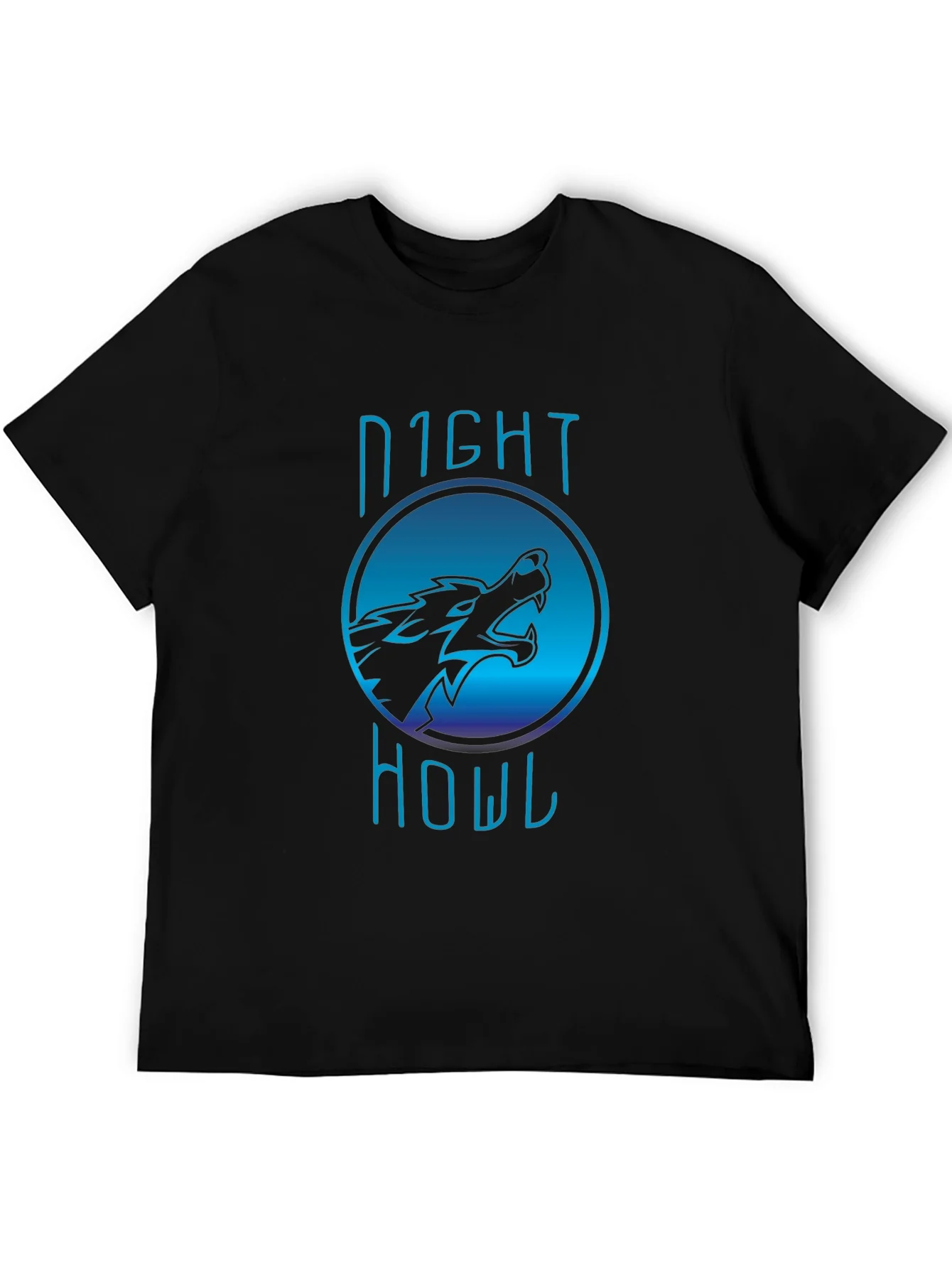 Camiseta Negra Night Howl Dise?o Lobo