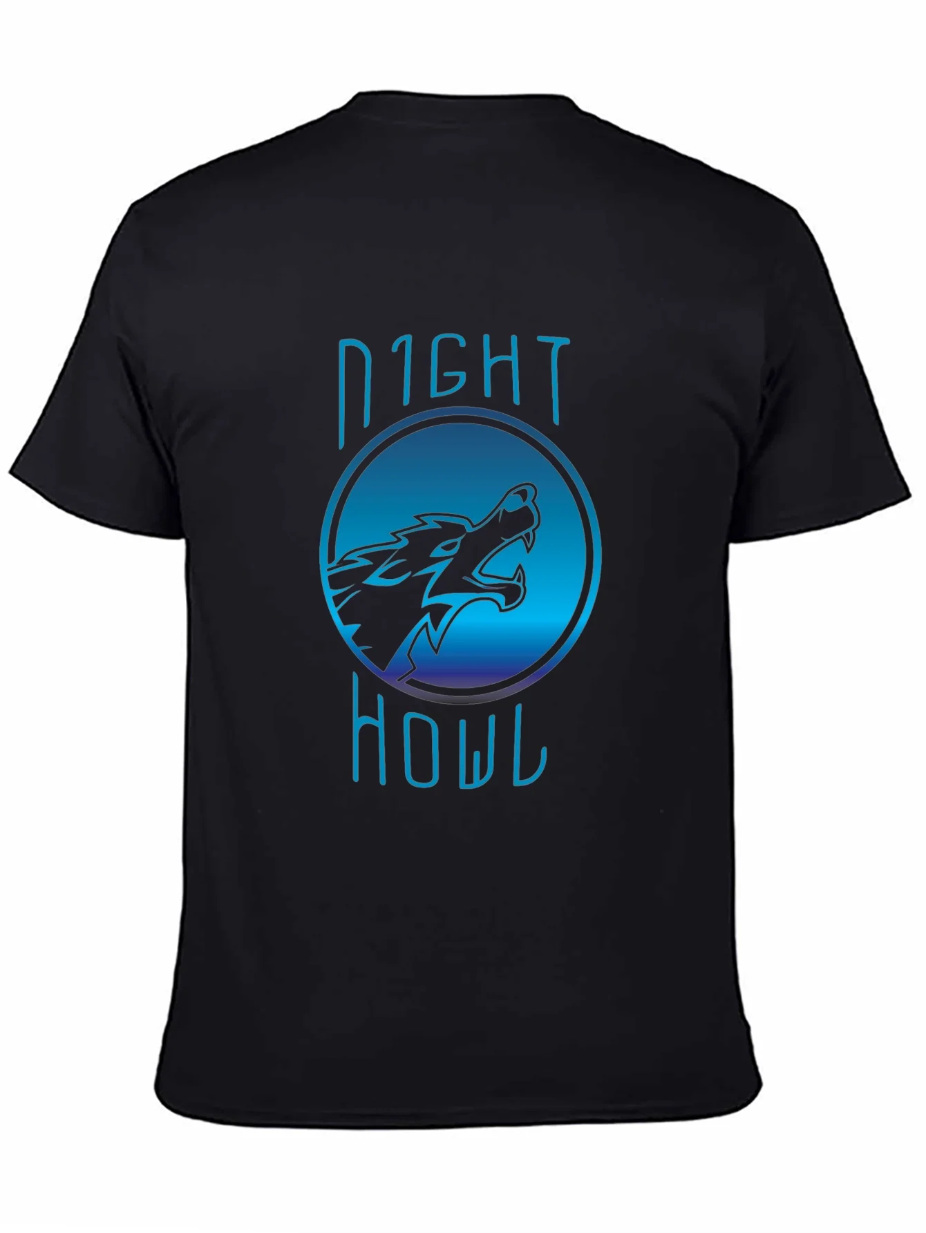 Camiseta Negra Night Howl Dise?o Lobo