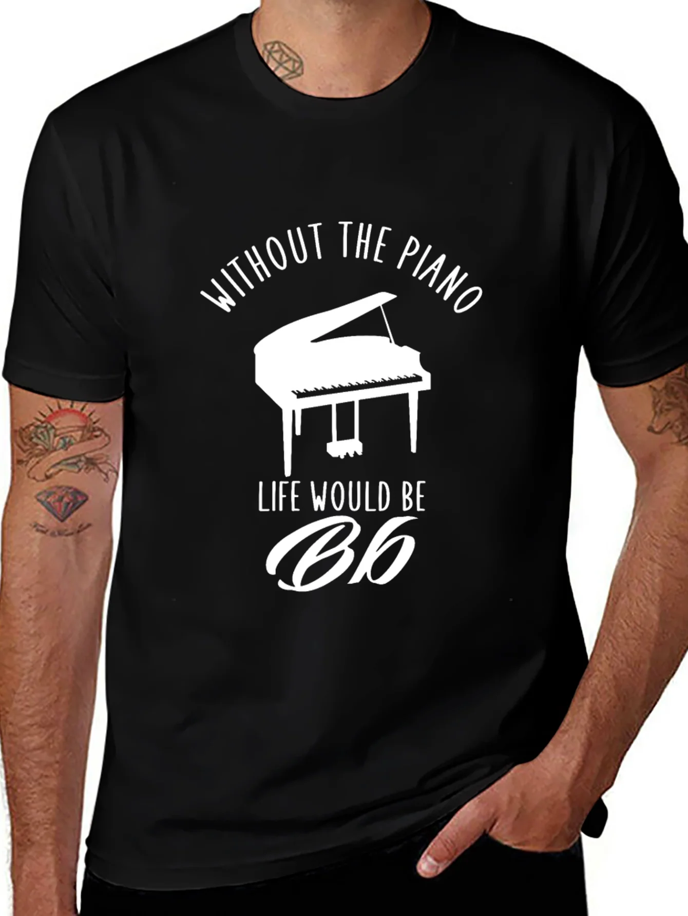 Rebbecca Piano Life Mens Black T-Shirt