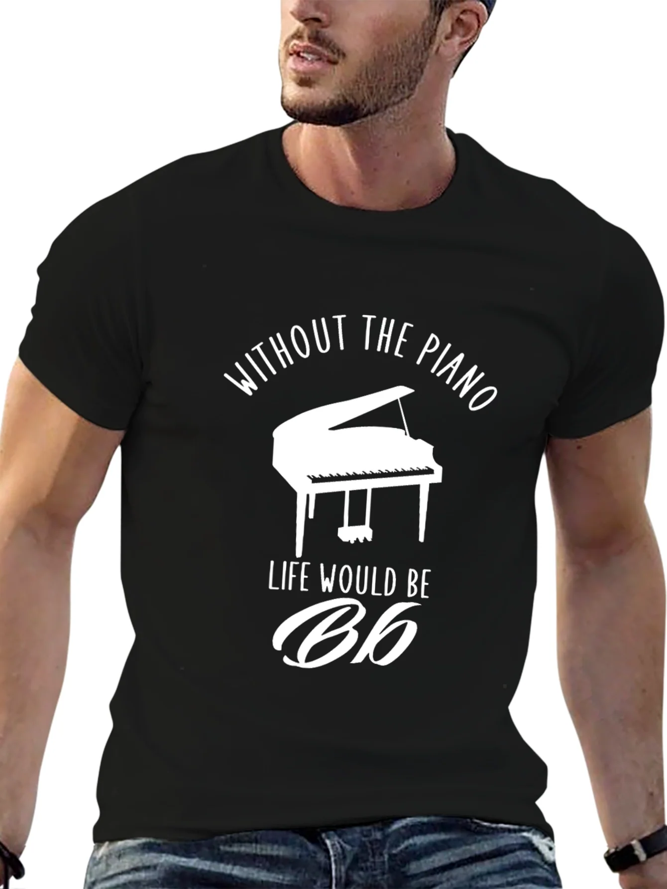 Rebbecca Piano Life Mens Black T-Shirt