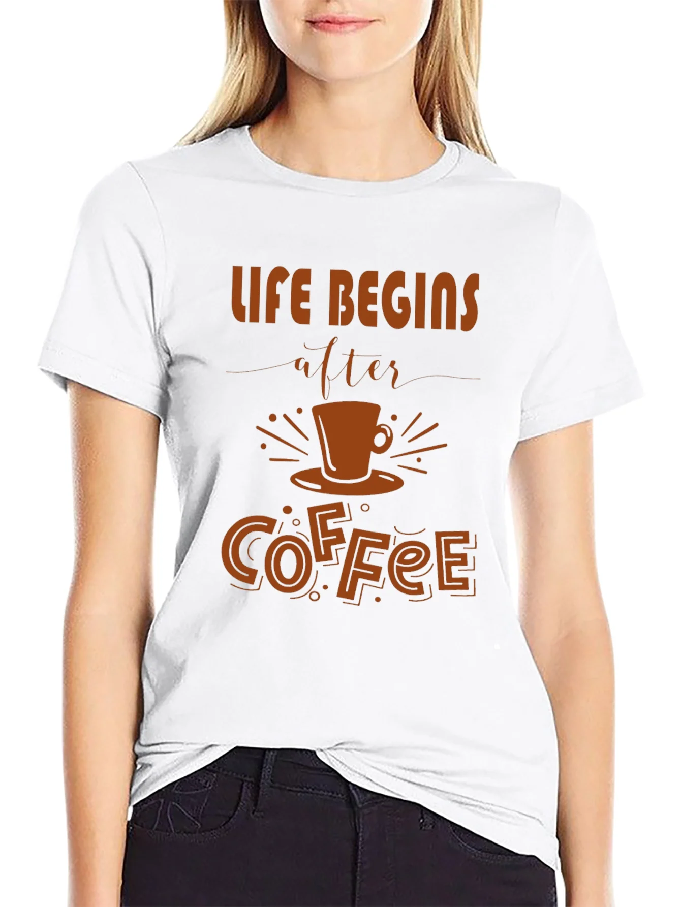 Rebbecca Life Begins After Coffee Graphic Tee - Unisex