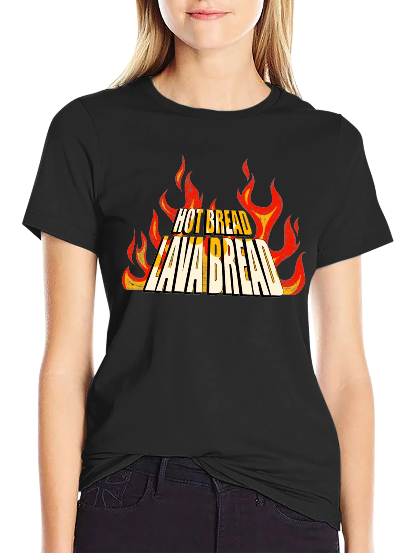 Camiseta Negra Lava Bread con Dise?o Llamativo