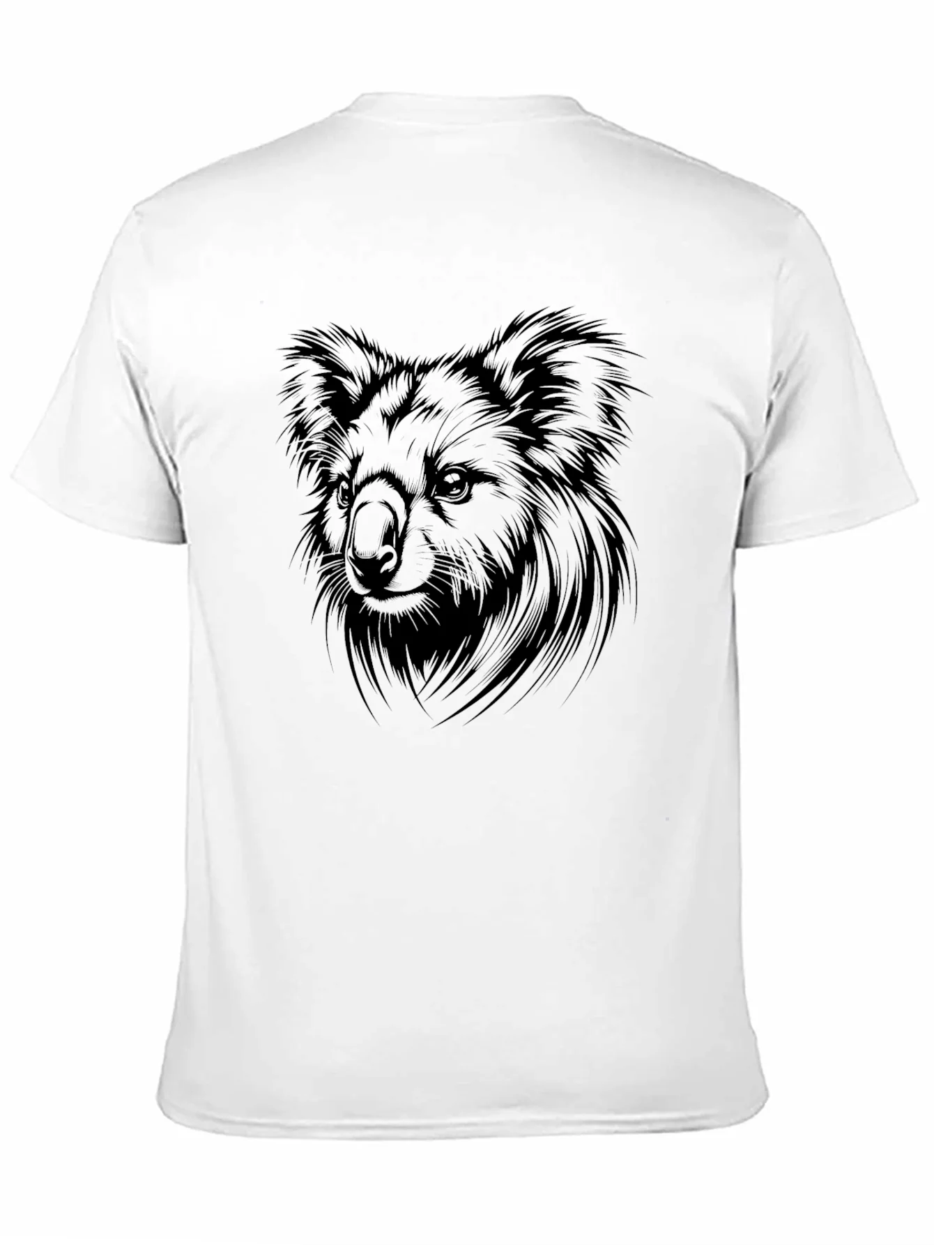Camiseta Negra con Dise?o de Koala para Hombre
