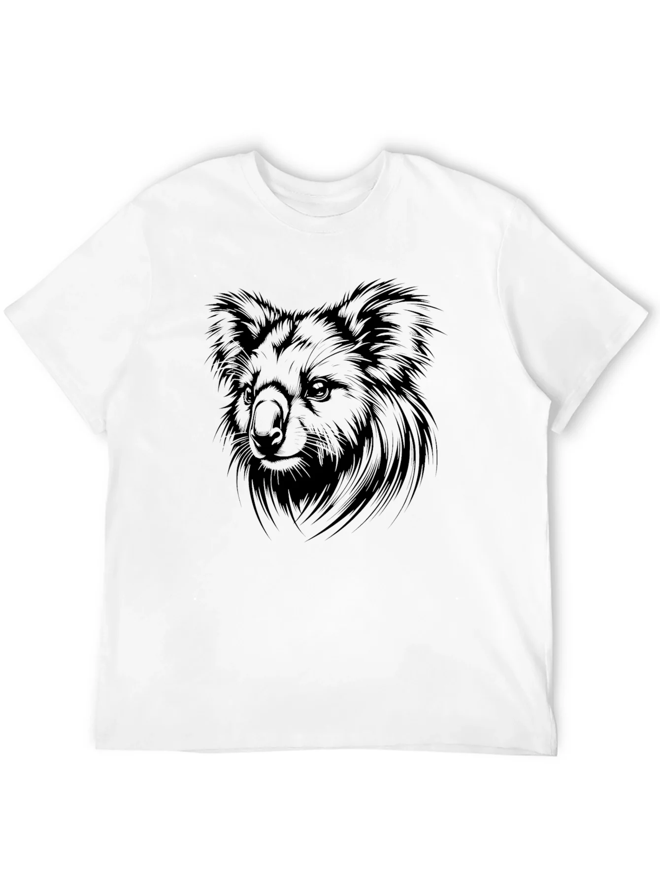 Camiseta Negra con Dise?o de Koala para Hombre