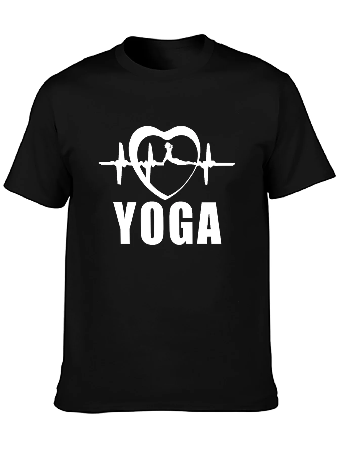 Rebbecca Yoga Heartbeat T-Shirt - Black Cotton Tee
