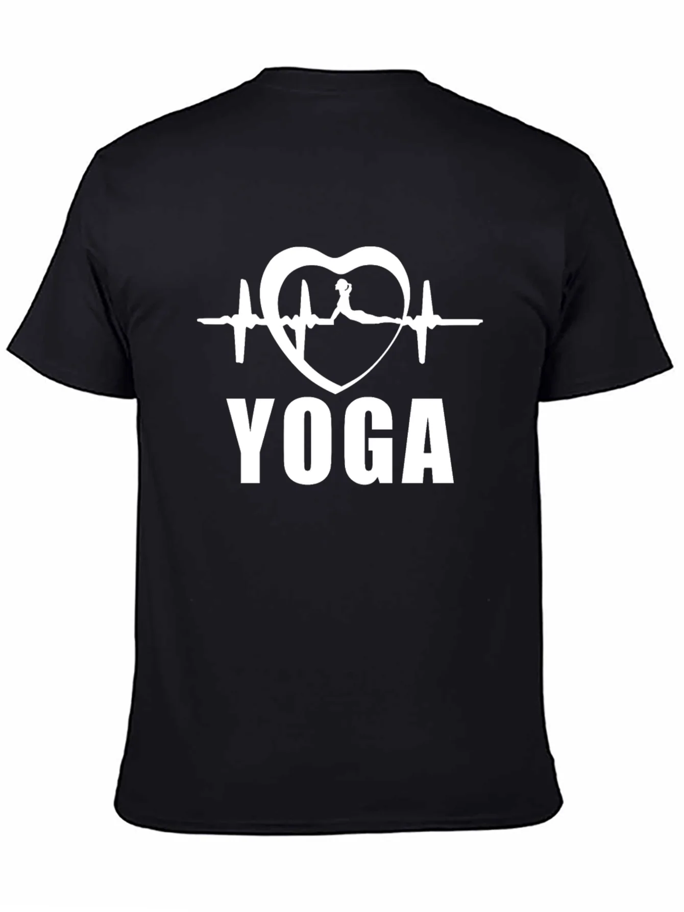 Rebbecca Yoga Heartbeat T-Shirt - Black Cotton Tee