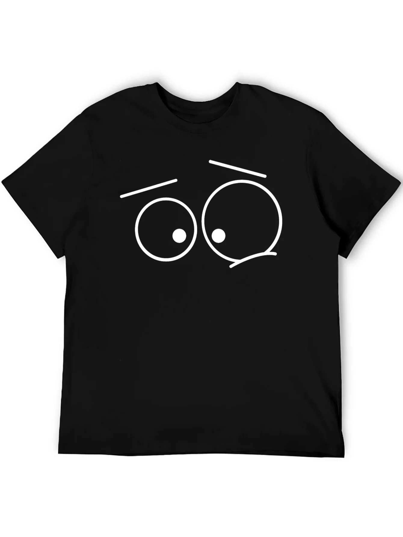 Camiseta Negra con Dise?o de Ojos Divertidos