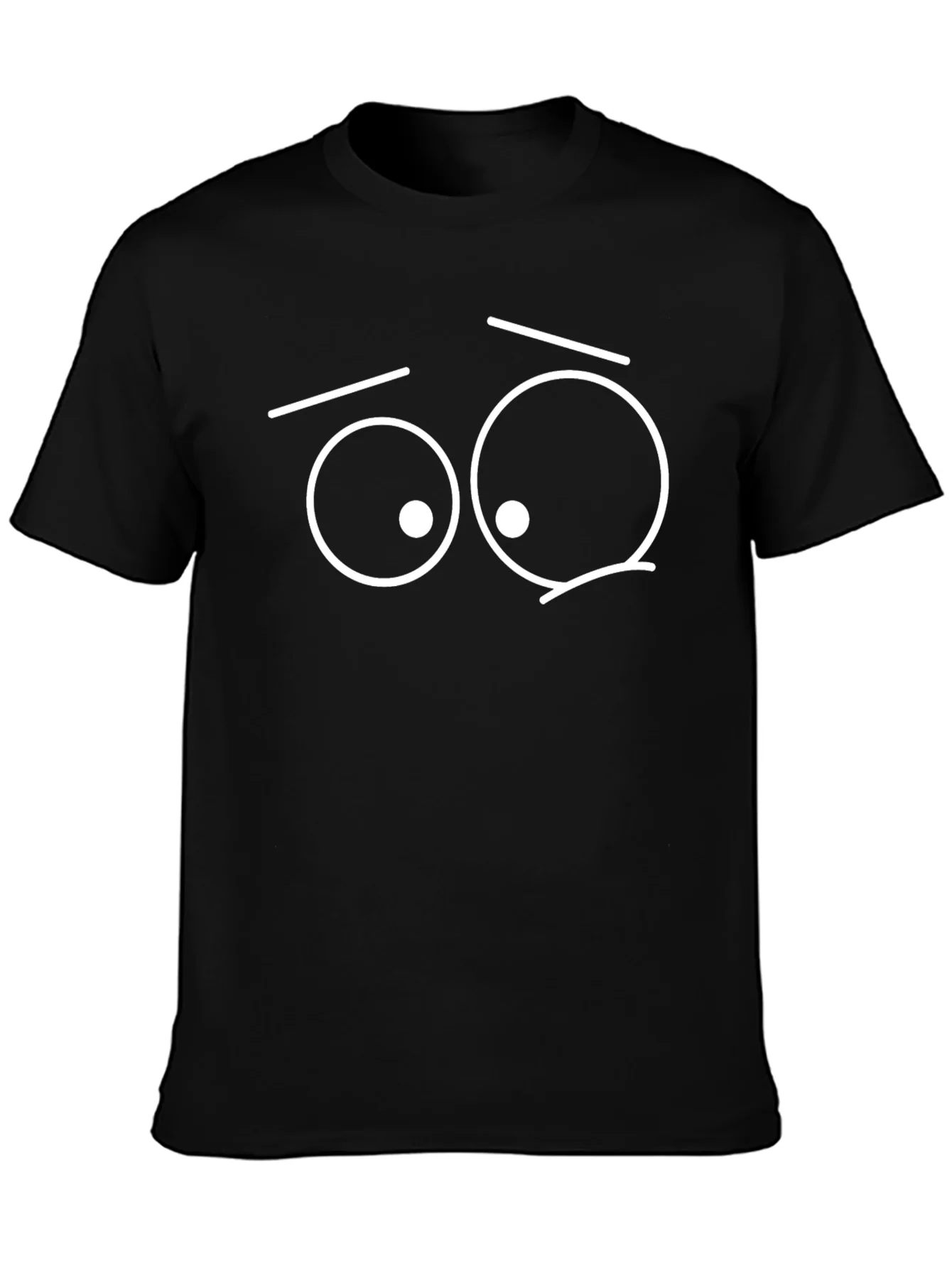 Camiseta Negra con Dise?o de Ojos Divertidos
